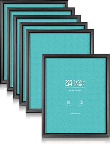 LaVie Home - Marco de fotos (6 unidades), diseño simple con cristal de alta definición, para montaje en pared y en mesa, colección clásica, Negro, disponible en Yaxa El Salvador