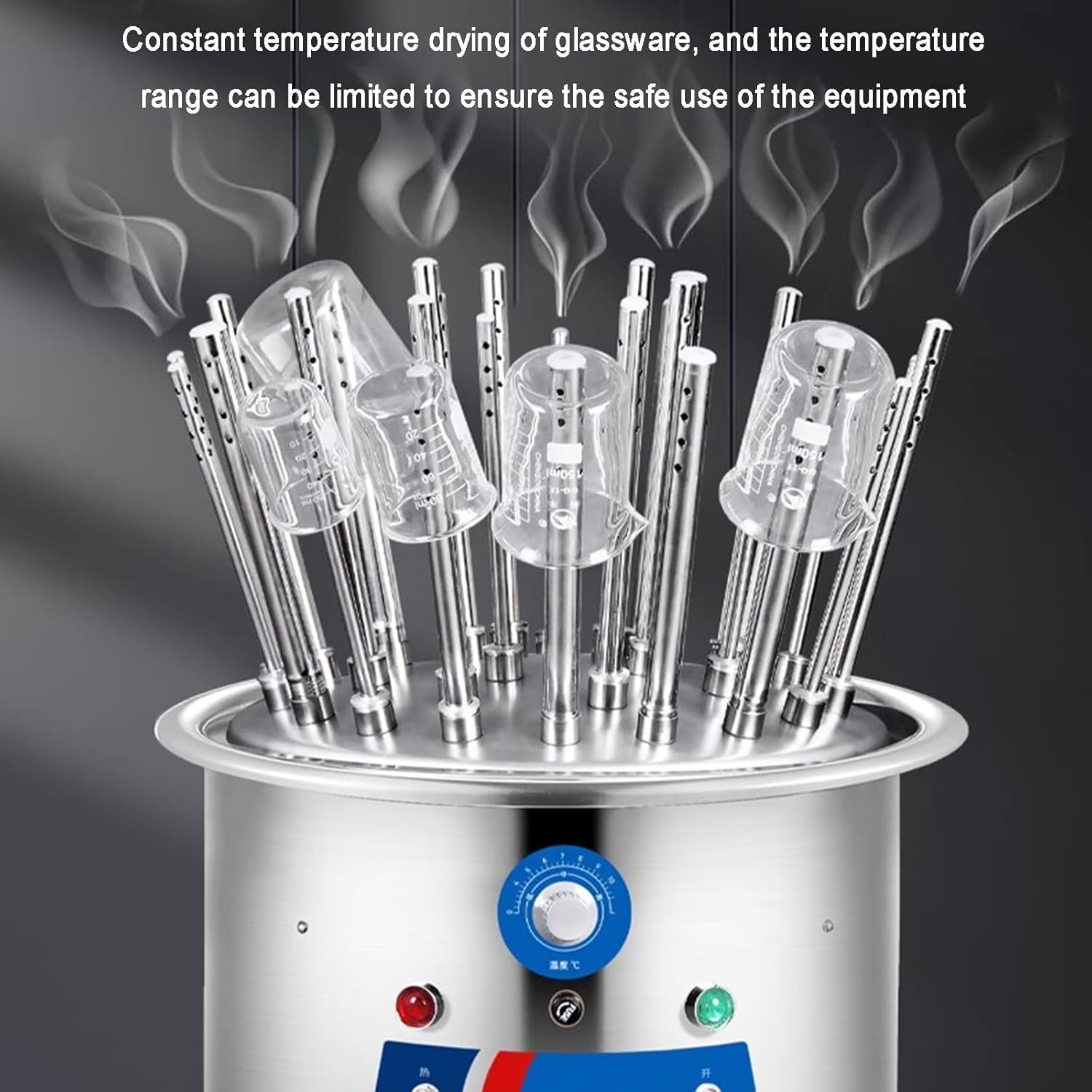 Secador de material de vidrio de laboratorio, rejillas de secado de laboratorio, temperatura ajustable de 40 a 120 ℃, tiempo de secado de 8-10 minutos, con 30 tubos, calentamiento rápido y uniforme, p