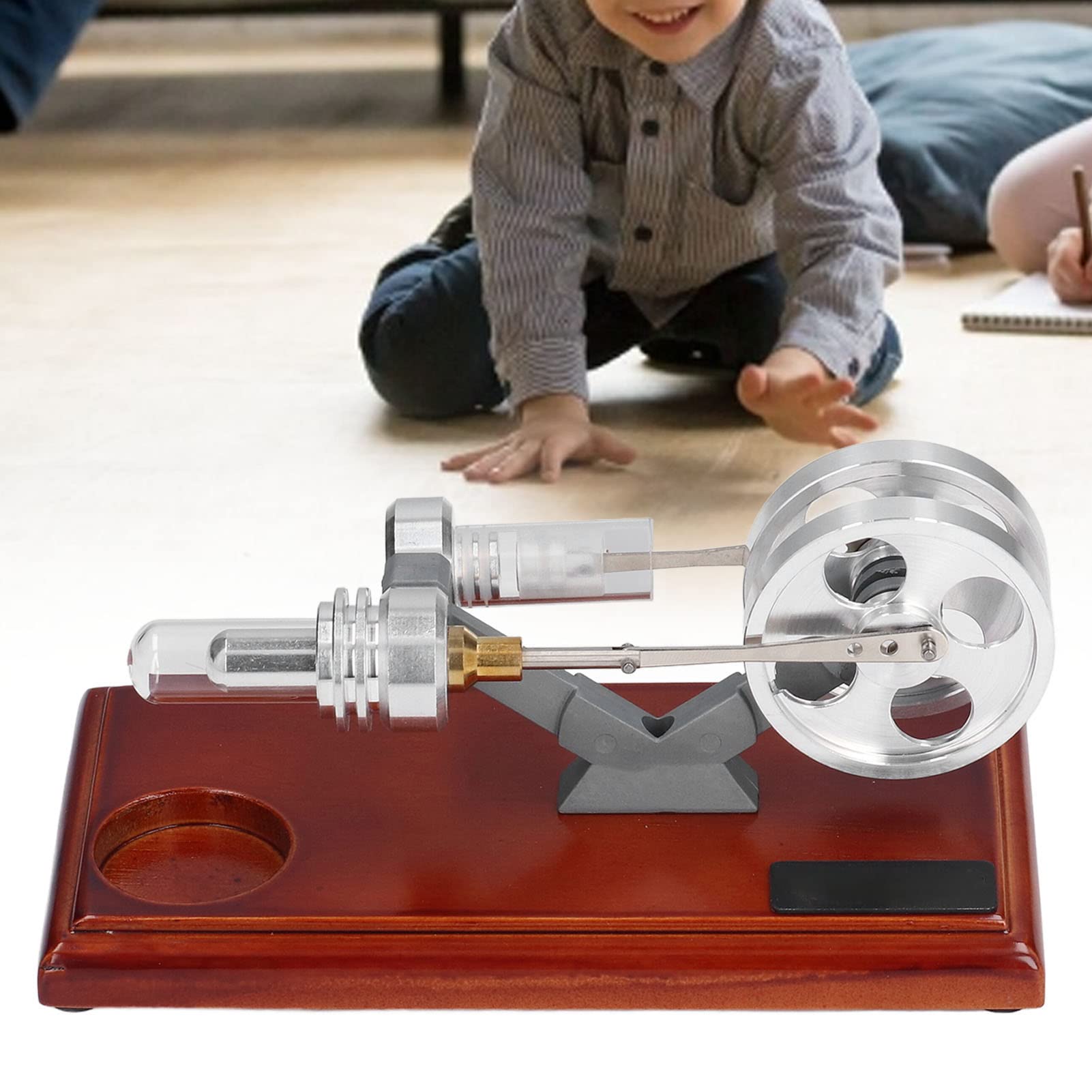 Model Silnika Stirlinga Zabawka Edukacyjna do Nauki Fizyki w Klasie Trwały Stop Aluminium 18 X 9 X 9 Cm