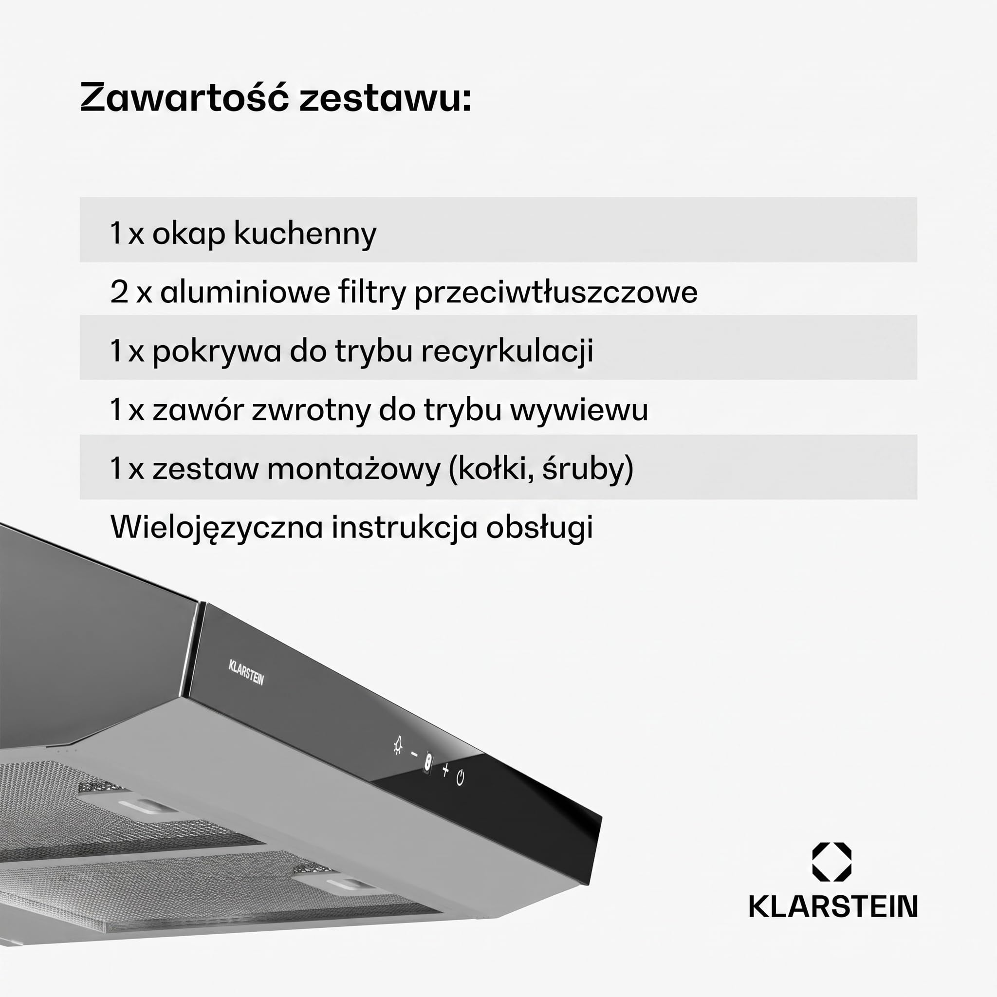 Klarstein Contempo Neo Unterbau-Abzugshaube 60 cm 175 m³/h LED Edelstahl Acryl