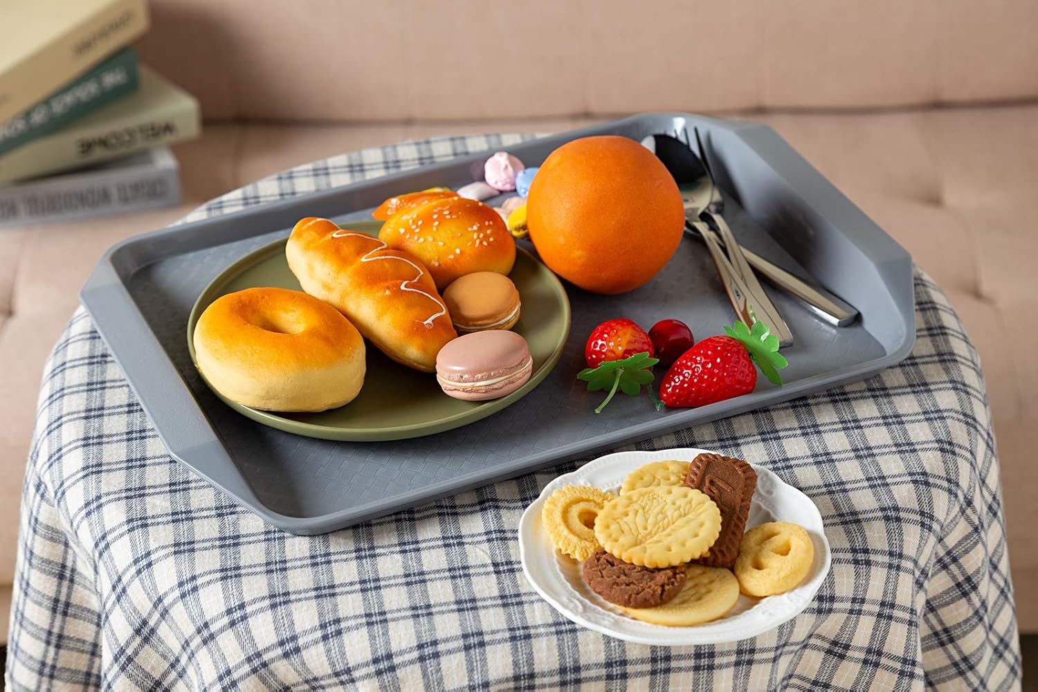 Plastic Fast Food Tray,16.7 by 11.8-Inch,Set of 12 (Grey) - Image 6