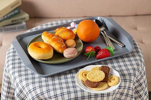 Vista 20 de Bandeja de plástico para comida rápida, 16.7 x 11.8 pulgadas, juego de 12 (negro)