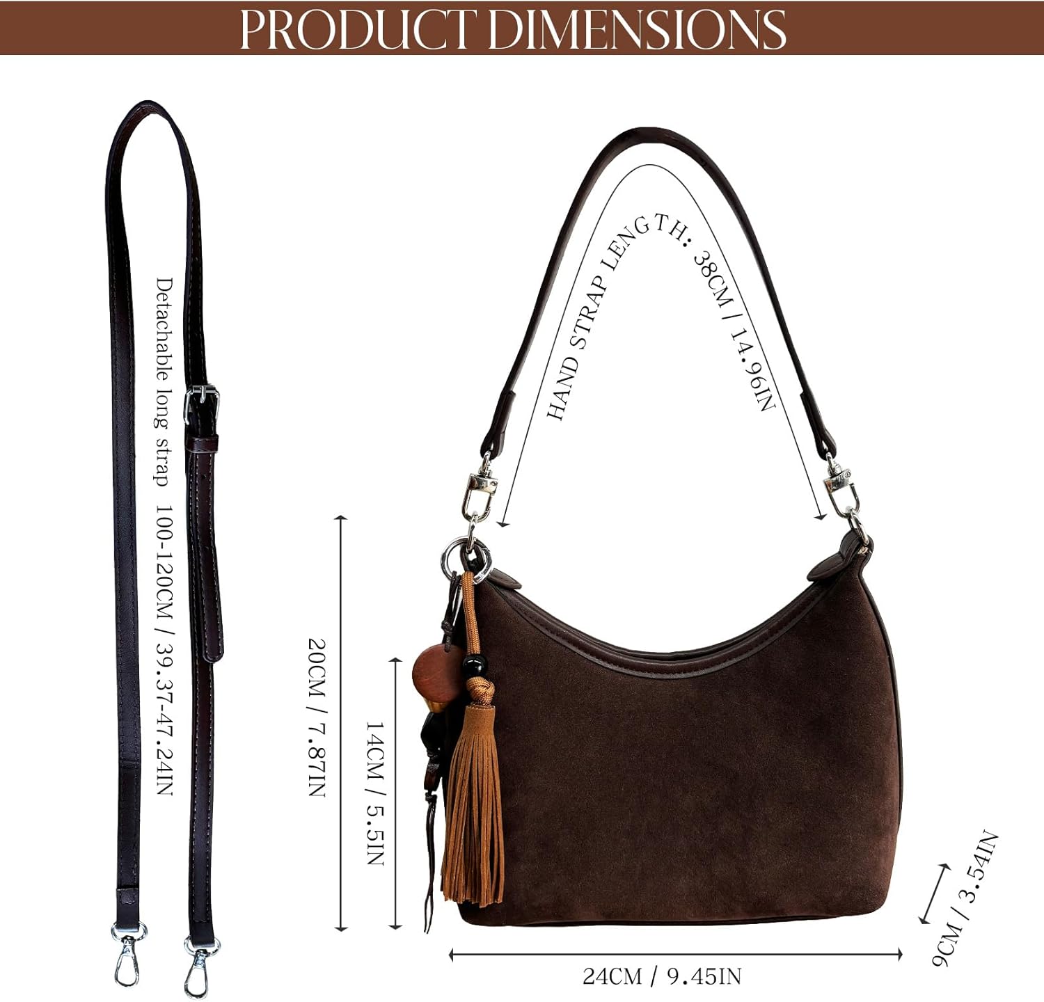 Reversible Crossbody Bag for Women, Faux Suede & Vegan Leather Satchel with Top Handle, Small Convertible Shoulder Purse - Image 5