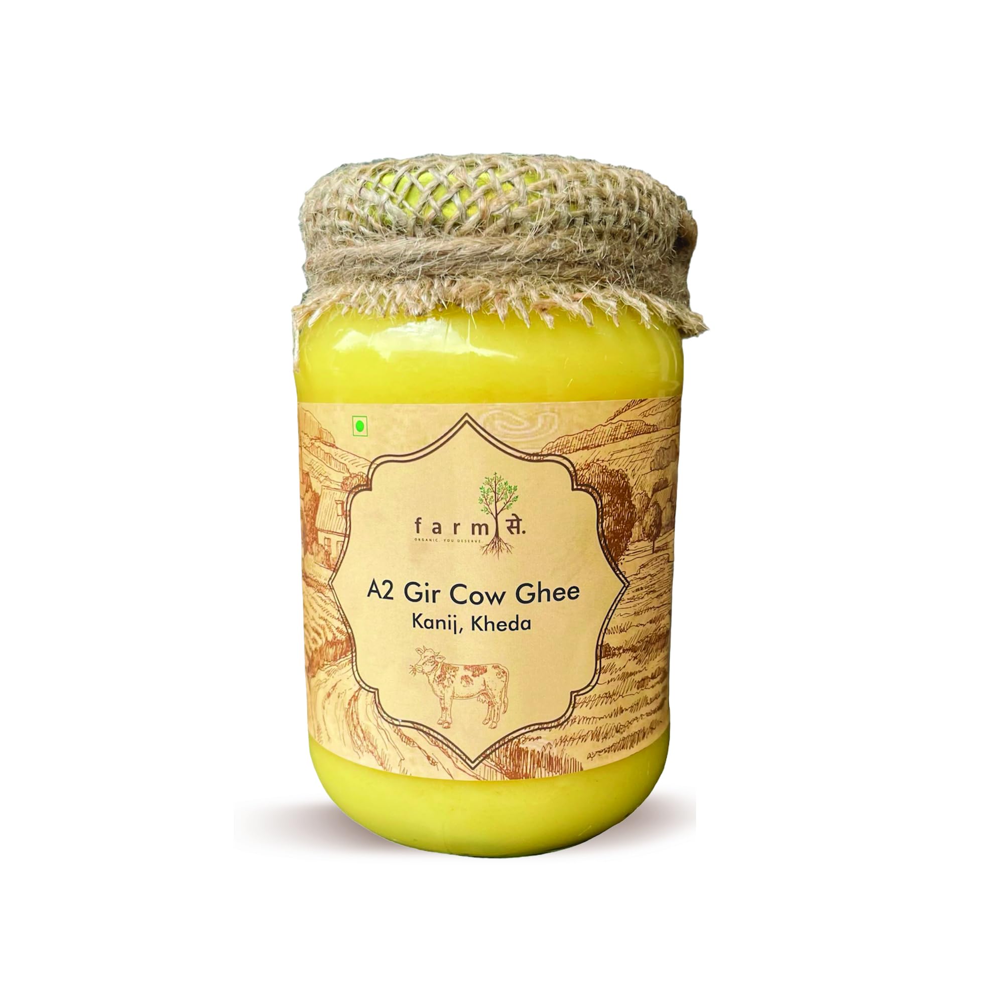 Farmse Ghee | A2 Gir Cow Bilona Ghee | Pure and Natural Gir Cow Ghee | Vedic Bilona Method | Lab Tested | Organically Made Danedar Ghee | Traditional Curd-Churned (Jar Pack) - 500ml (B0CQTH459X) Amazon Price History, Amazon Price Tracker