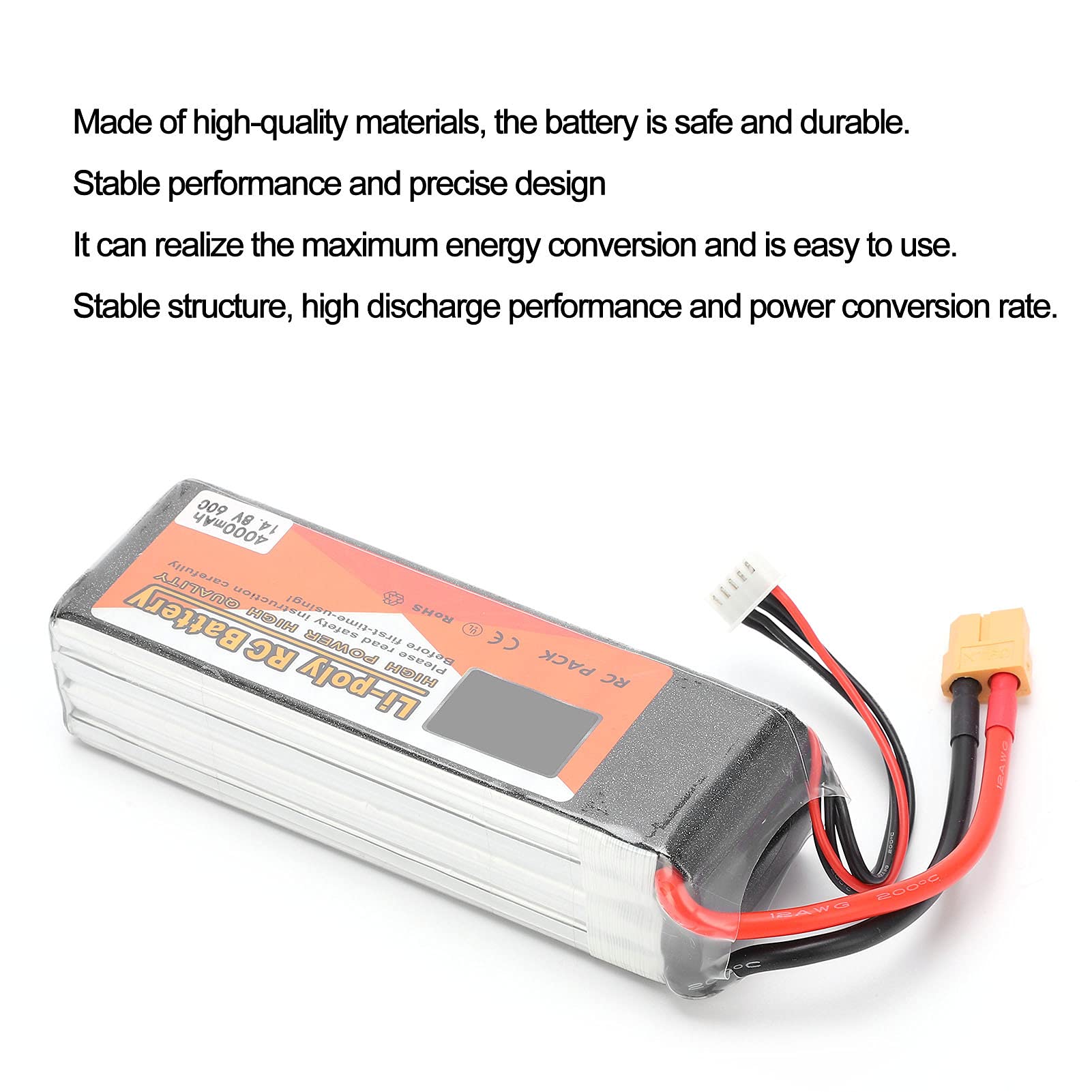 Batteria Lipo 14,8 V 4000 mAh 4S 60C per droni per barche RC Alimentatore a lunga durata