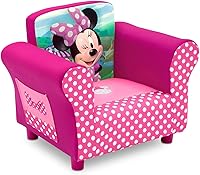 Delta Children Disney Minnie Mouse Upholstered Toddler Chair with Storage Pockets - Durable, Cozy Kids Armchair 18m+