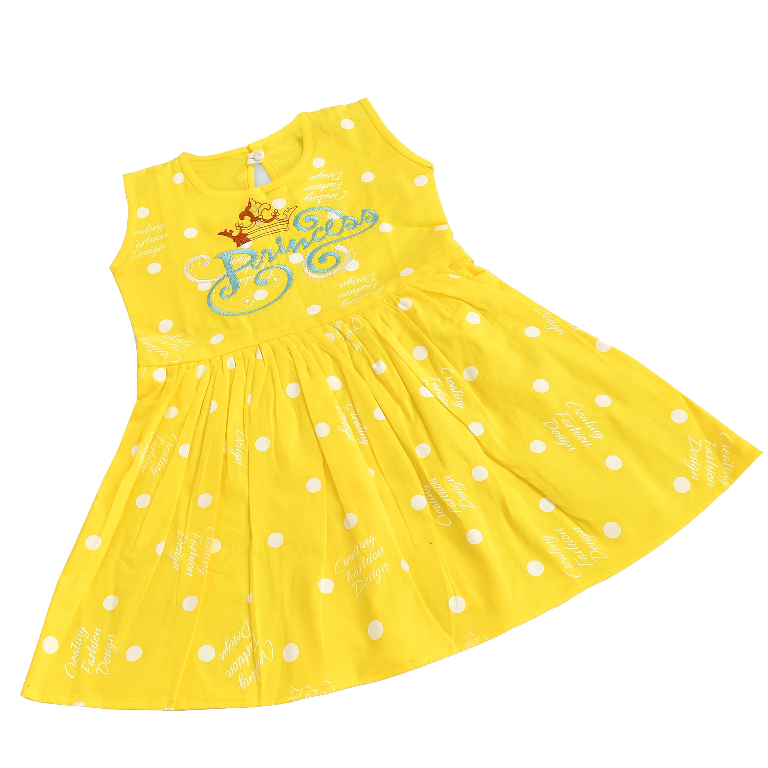 sevgi Baby Girl's Pure Cotton Embroidered Over-All Printed Frock-picture-16