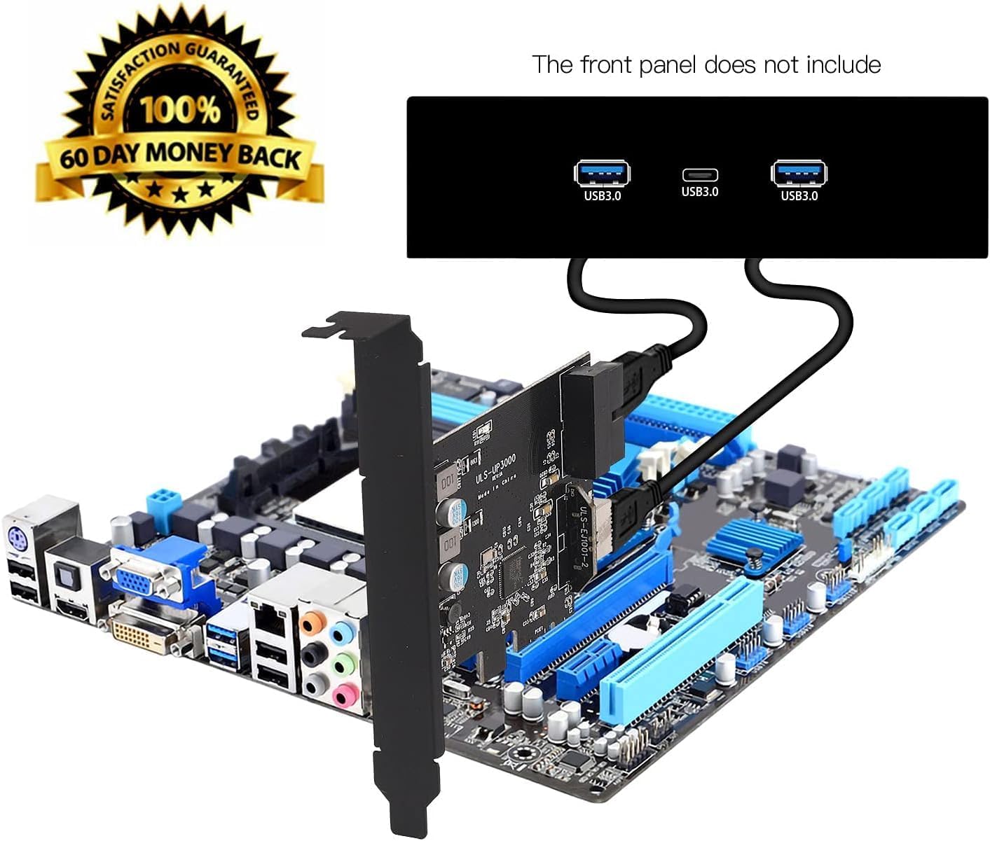 Sinefine PCIe x1 to 19Pin USB 3.0 Header and Type E (A Key) Card, Comes with 19pin to Type E Adapter, USB A and C Front Panel Adapter