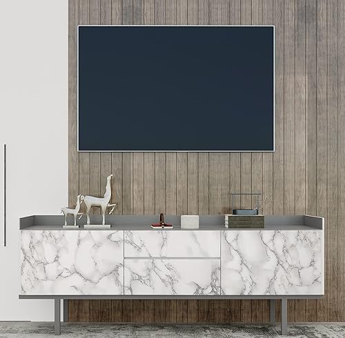 Miniatura 4 de VIOPVERY Papel tapiz de mármol blanco oscuro de 35 x 197 pulgadas, adhesivo adhesivo para tirar y pegar, papel de contacto para encimeras, papel de