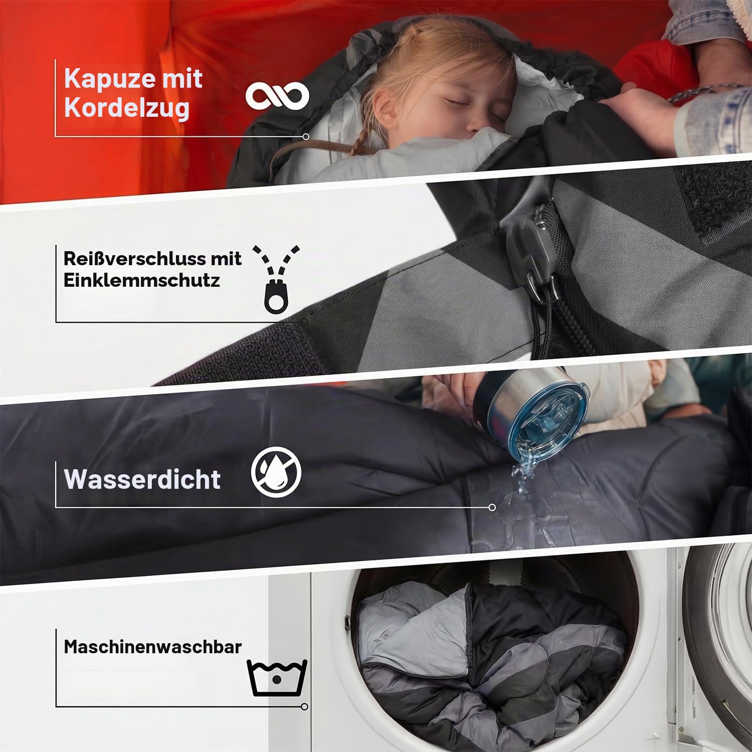 Schlafsack Winter -15°C bis 0°C (950GSM / 3.2kg), Winterschlafsack Outdoor für Erwachsene & Kinder - Ultralichter Camping Schlafsäcke mit Kompressionssack, Leicht & Warm als Deckenschlafsack