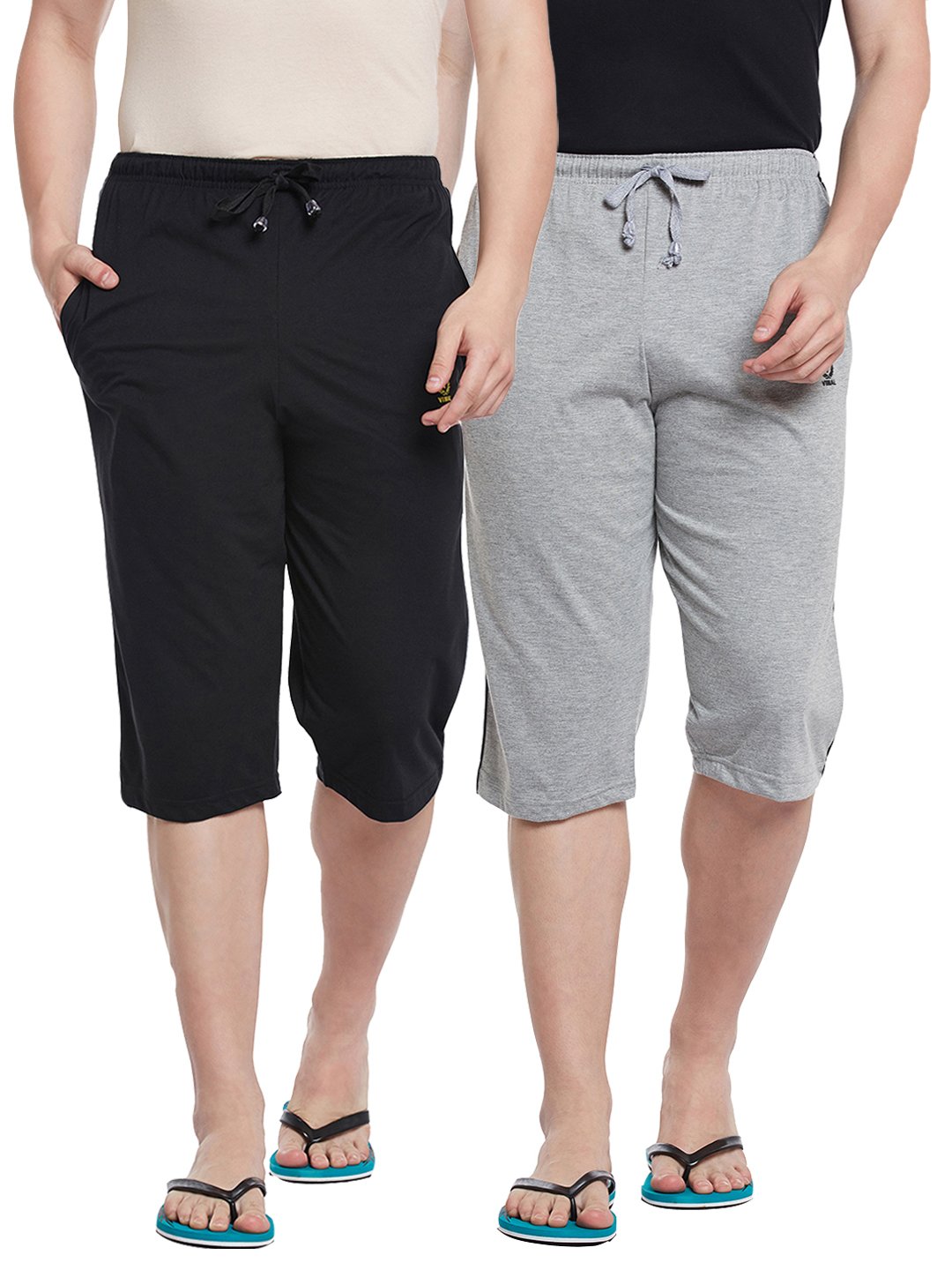 Regular Fit Men Capris(Pack of 2)-MACK635746-image-45