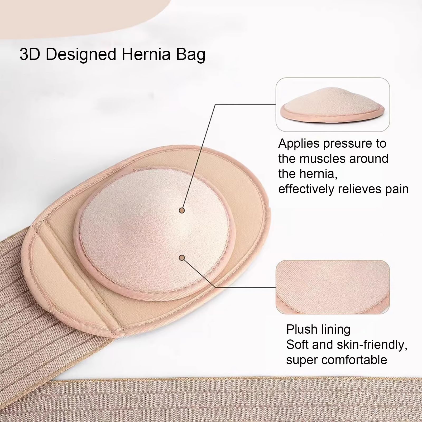 Cintura for Ernia Inguinale da Uomo, Cintura for Ernia Ombelicale, Cintura for Ernia Addominale, Cuscinetto A Pressione Rimovibile for Alleviare Il Dolore, Design Ergonomico(Medium)