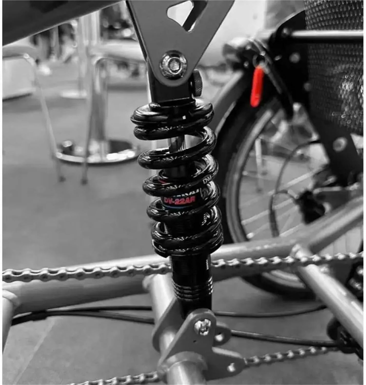 Rear Shocks DV-22AR 450lbs - 1500lbs Mountain Bike Spring Shock Absorber 125mm/150mm/165mm/190mm/200mm Bicycle Rear Shock Absorber Estable(190mmx550lbs)