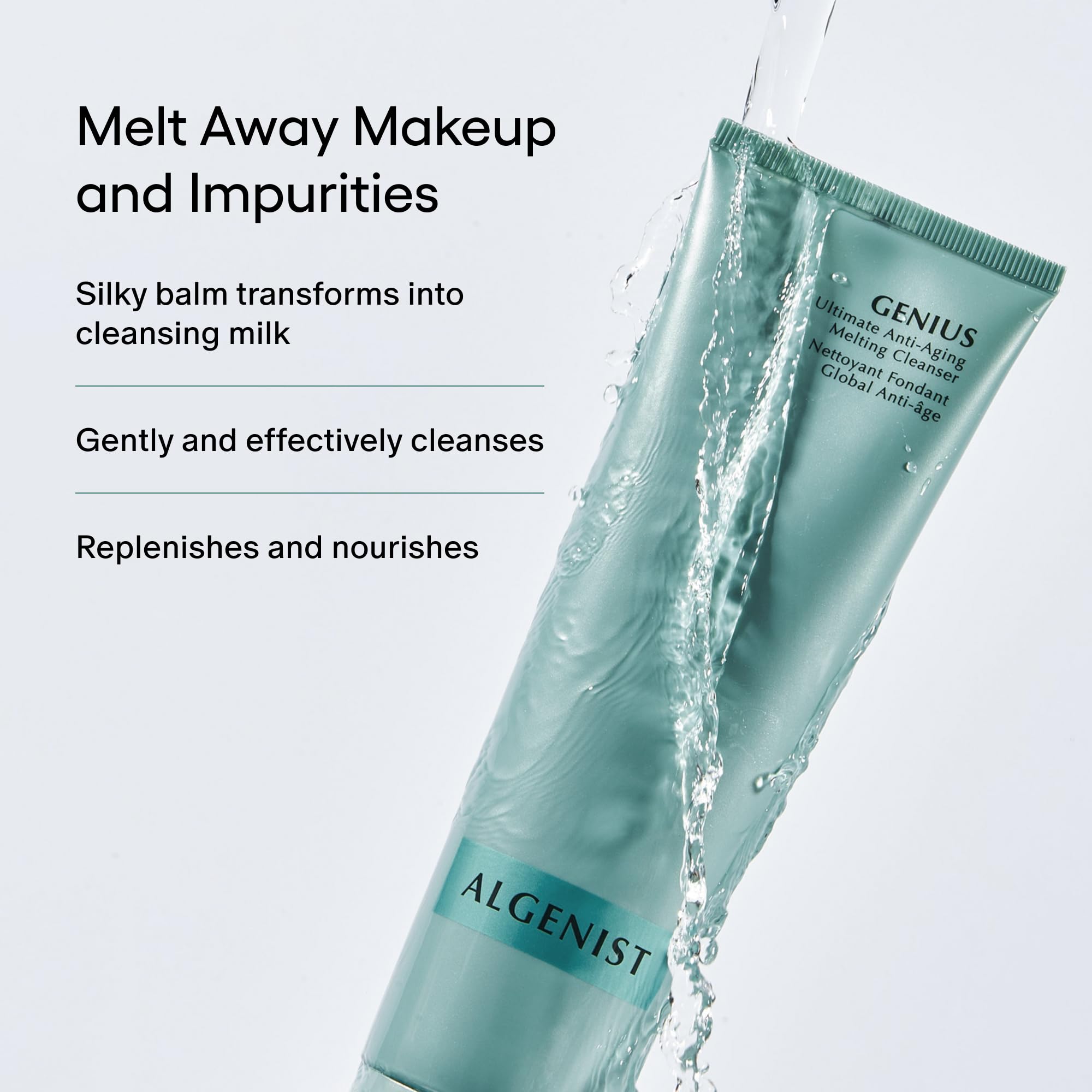 Algenist Genius Ultimate Anti Aging Melting Cleanser – Milchige Gesichtspflege zur Make-Up-Entfernung mit Avocado- und Mikroalgenöl – Nicht Komedogene & Hypoallergene Gesichtsreinigung (150 ml)