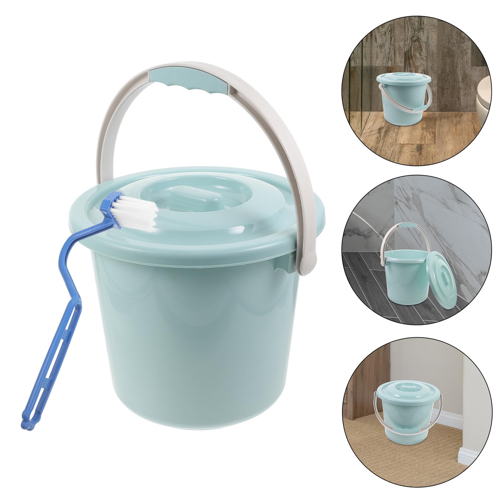 Gatuida Vaso da Notte Portatile Coperchio e Manico, Secchio per Urina 8l in Plastica Resistente, Vasino Antiscivolo per Adulti, Donne Incinte e Anziani, Ausilio per Uso Domestico