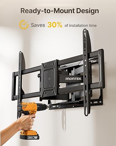 Miniatura 9 de monTEK Soporte de pared de TV resistente para televisores de 37 a 90 pulgadas de hasta 165 libras, 4 pruebas de carga, brazos articulados dobles de