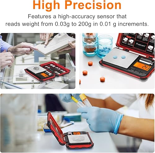Miniatura 10 de Fuzion TRI - Báscula digital de 7.05 oz en incrementos de 0.00 oz, báscula digital de bolsillo, 6 unidades de medida para alimentos, joyas, hierbas,