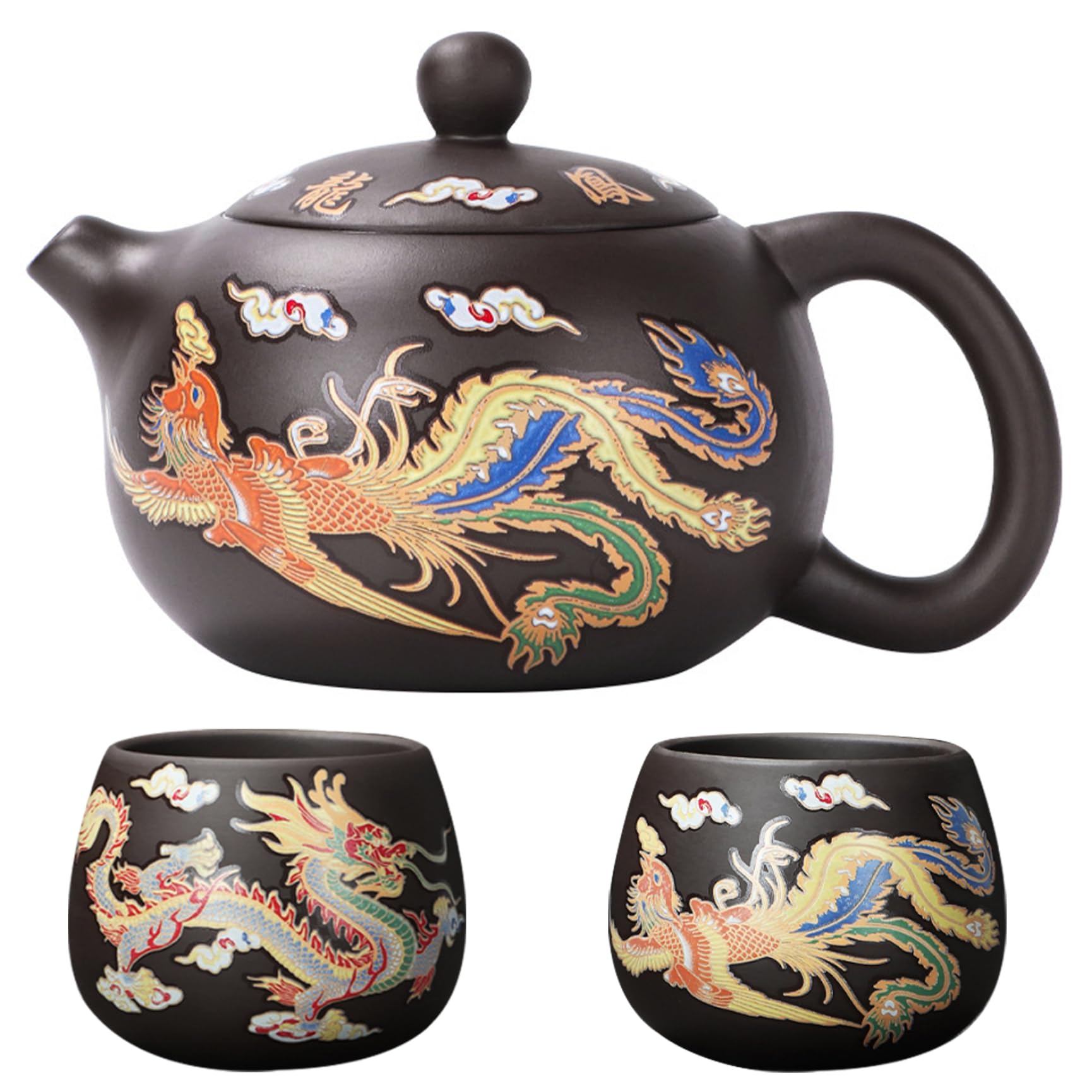 Théière dragon magique en coffret cadeau de l'art du thé asiatique