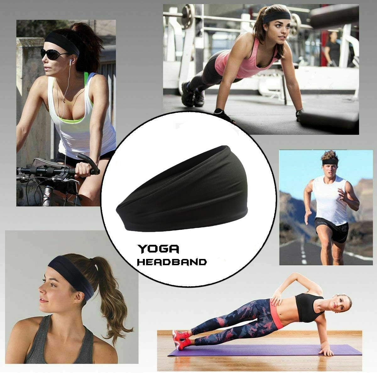 6 Pack Sports Headbands for Men, OFFTESTY Lightweight Mens Hairband Stretchy Moisture Wicking Workout Sweatbands : Sports & Outdoors
