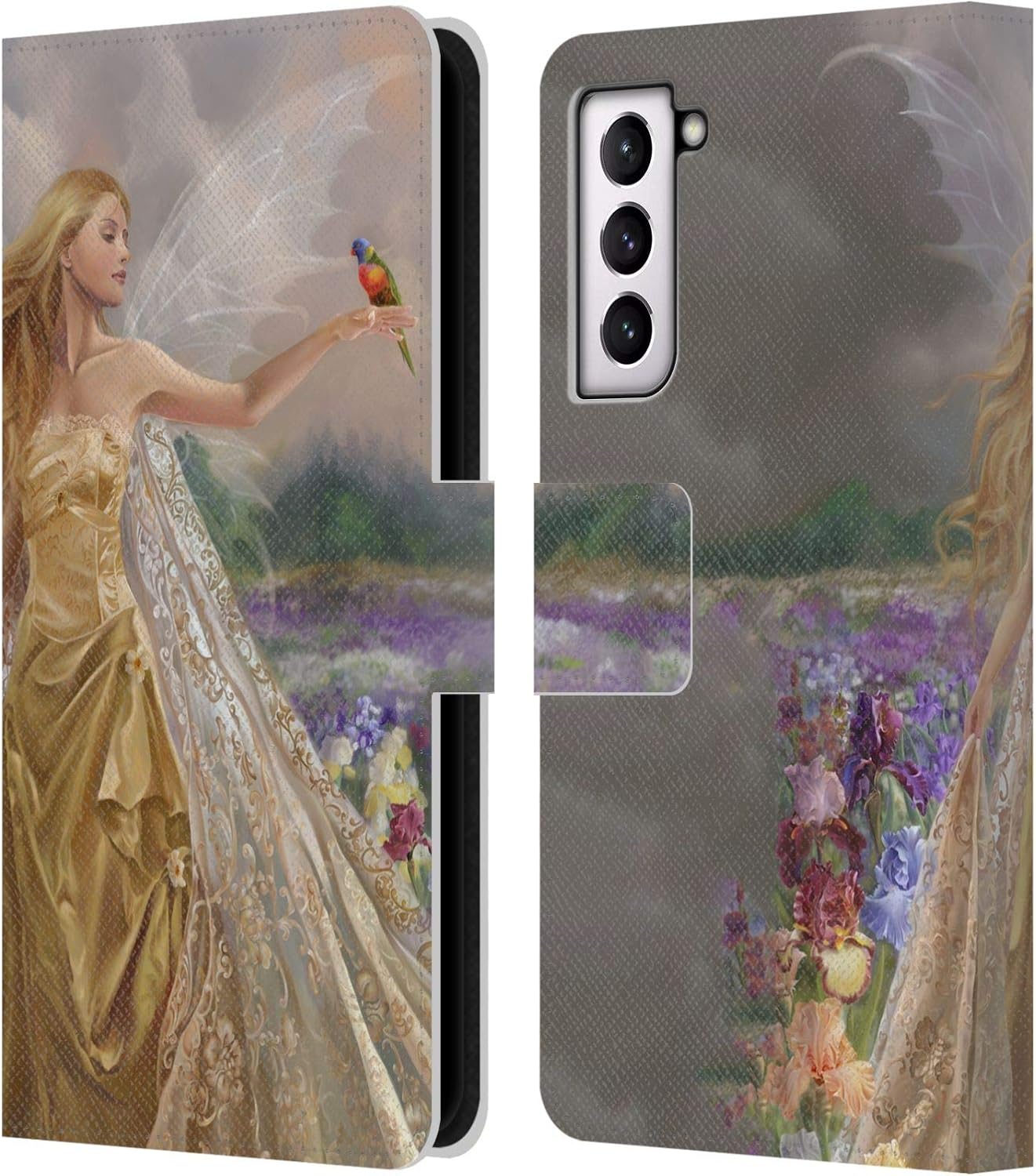 Head Case Designs Officially Licensed Nene Thomas Magic Fairy in Forest Raven Deep Forest Leather Book Wallet Case Cover Compatible with Samsung Galaxy S21 5G