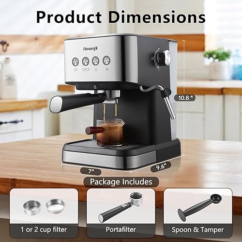 Miniatura 4 de Máquina de café expreso, 20 bares, máquina de café expreso profesional con espumador de leche, máquina de café expreso para capuchino, café con