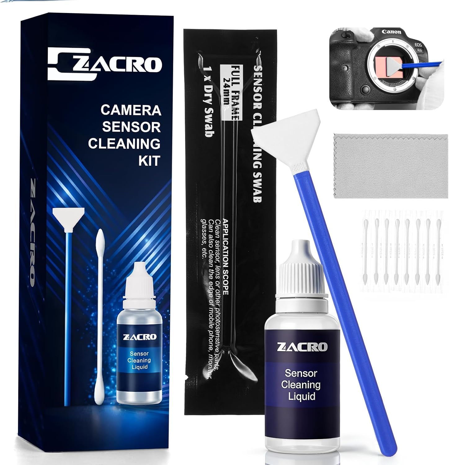 Kit limpieza sensor cámara Zacro 24mm 18 piezas miniatura 1