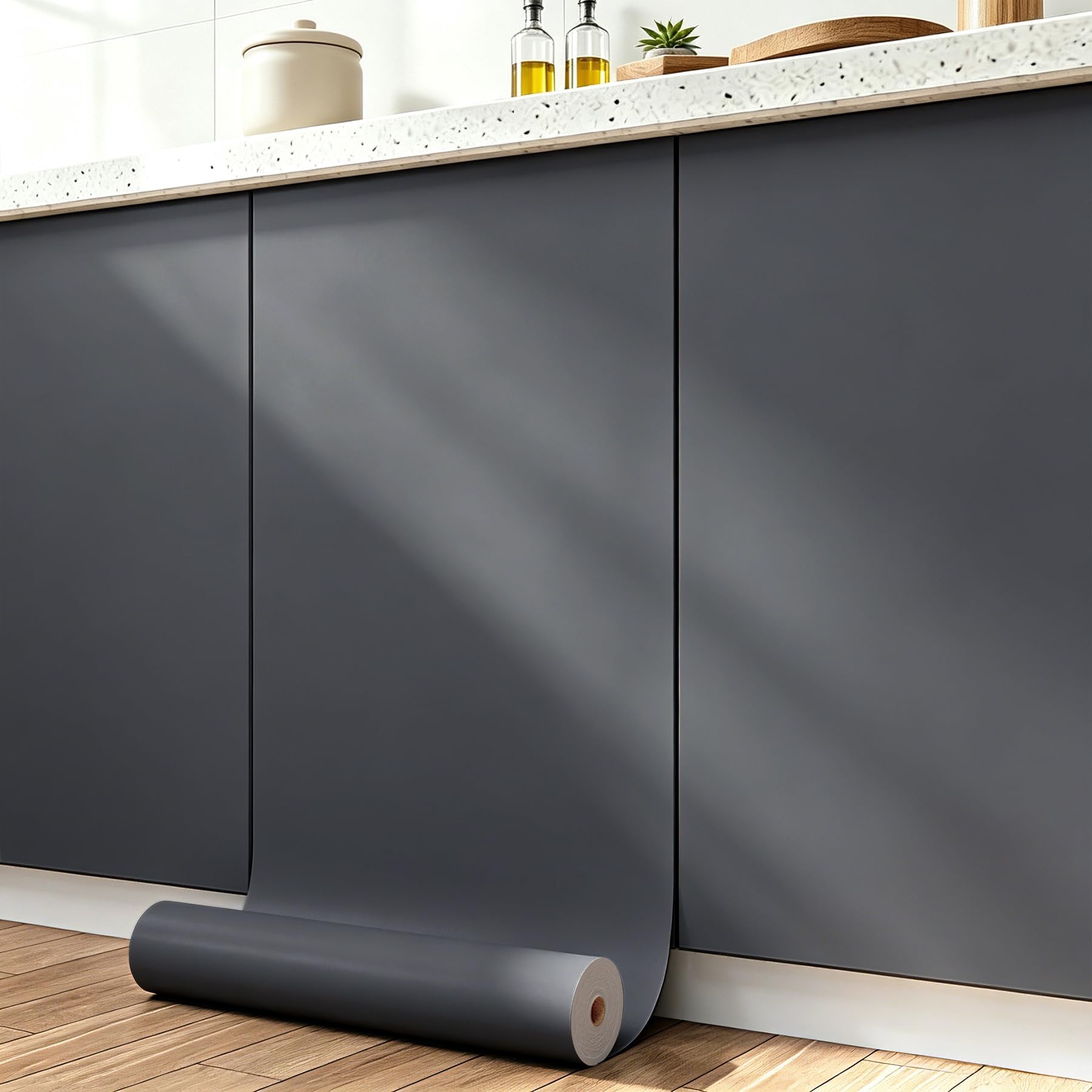 Papel tapiz gris grueso lavable para forrar muebles