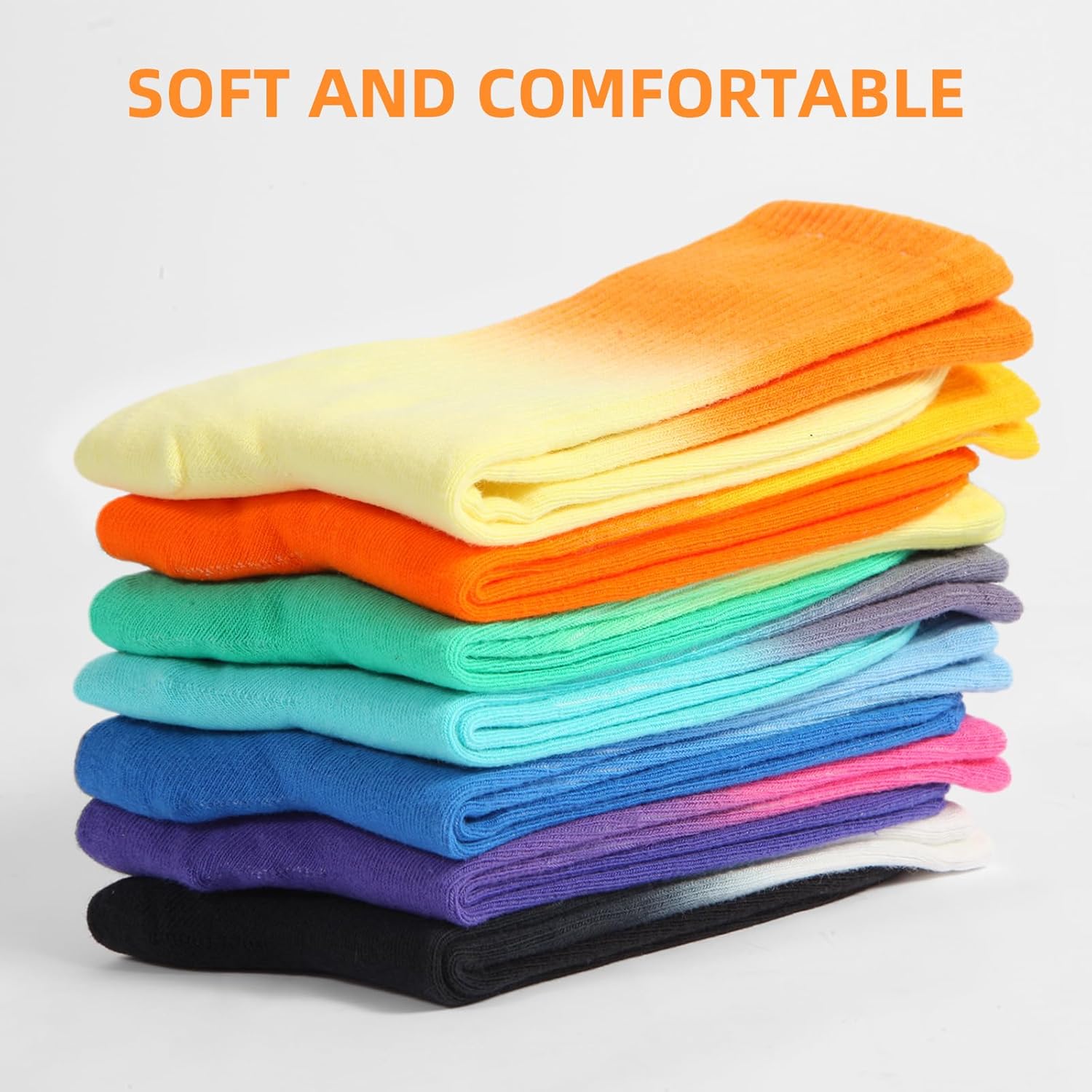 7 Pairs Pack Colorful Tie-dye Socks Men and Women Casual Fashion Crew Socks Cotton Socks - Image 5