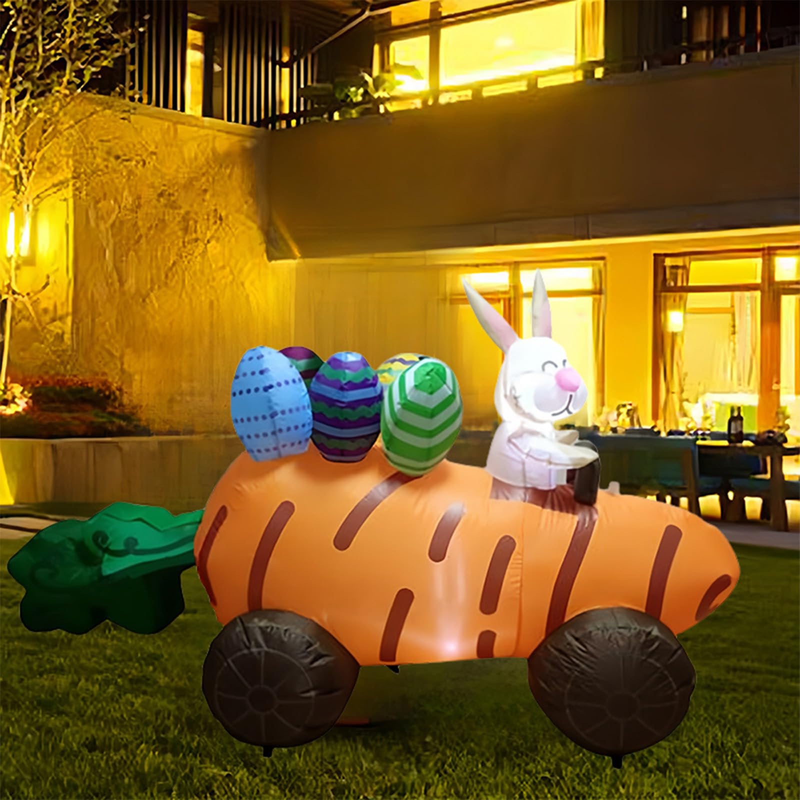 Lapin gonflable de Pâques lumineux pour émerveiller les enfants et décorer la pelouse
