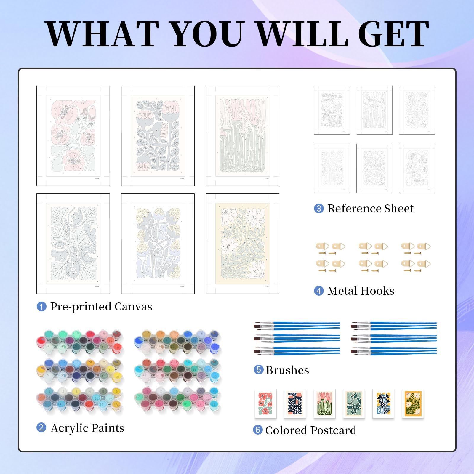 Paint by Numbers Kit - Flower Designs for Adults -5