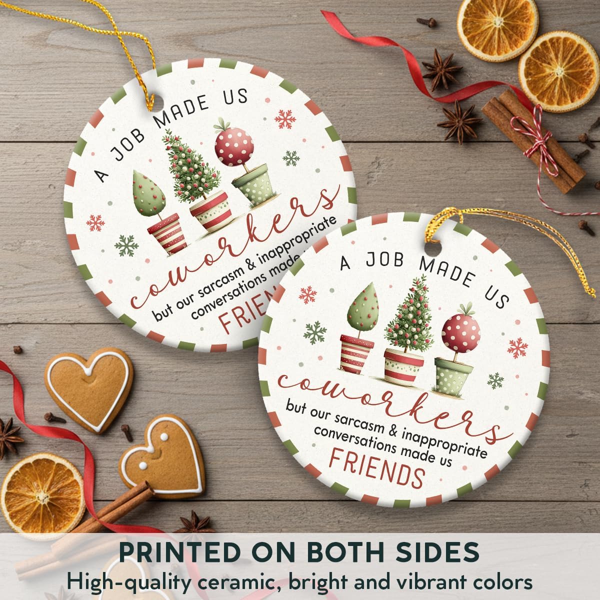 Coworker Christmas Ornament 2025 - Appreciation Gifts for Coworker Employee Boss Colleauge, Xmas Gifts for Coworkers, from Coworkers to Friends, Ceramic Ornaments for Christmas Tree - Image 4