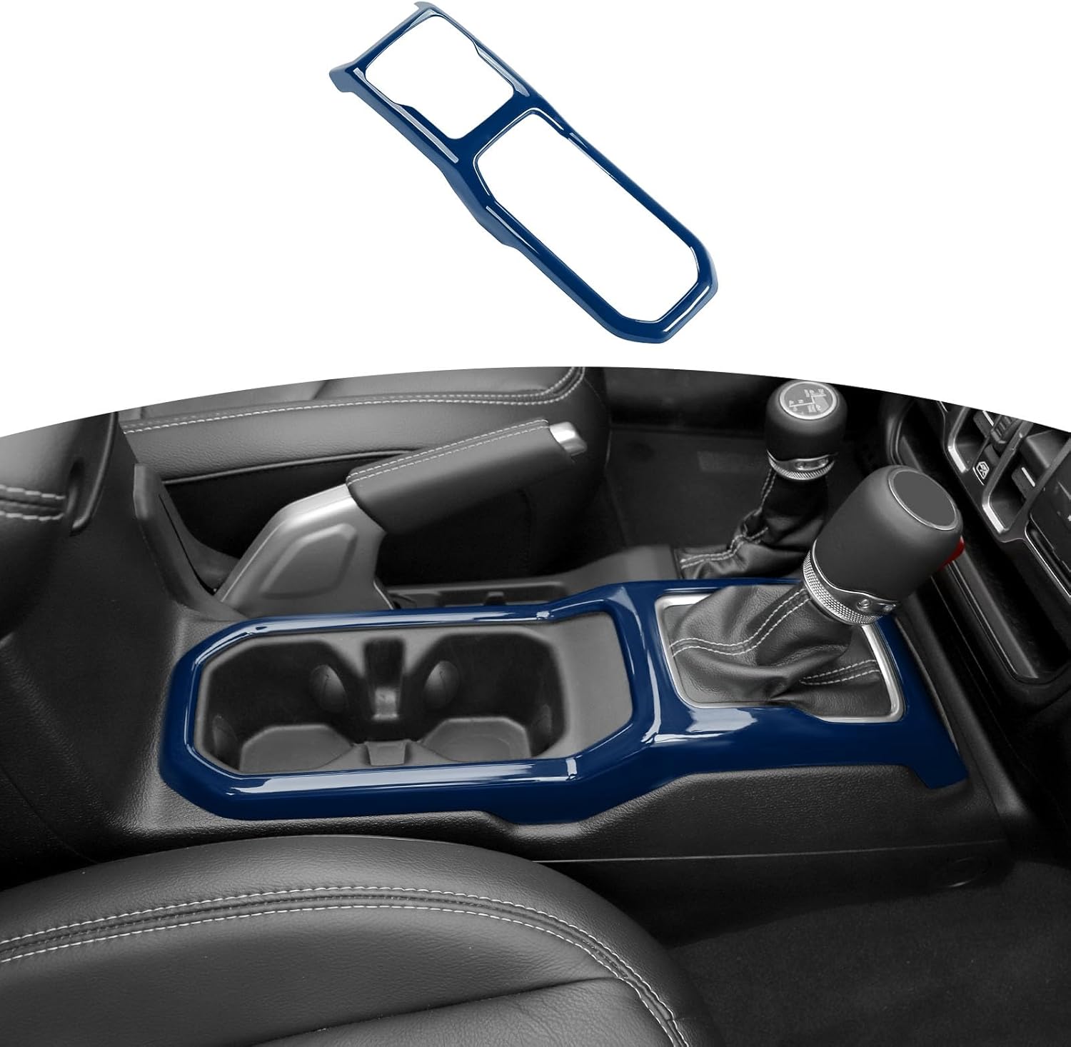 RT-TCZ for Jeep JL Gear Shift Cup Holder Panel Trim Cover for Jeep Wrangler JL JLU 2018 up for Gladiator JT 2020 up Red Interior Accessories