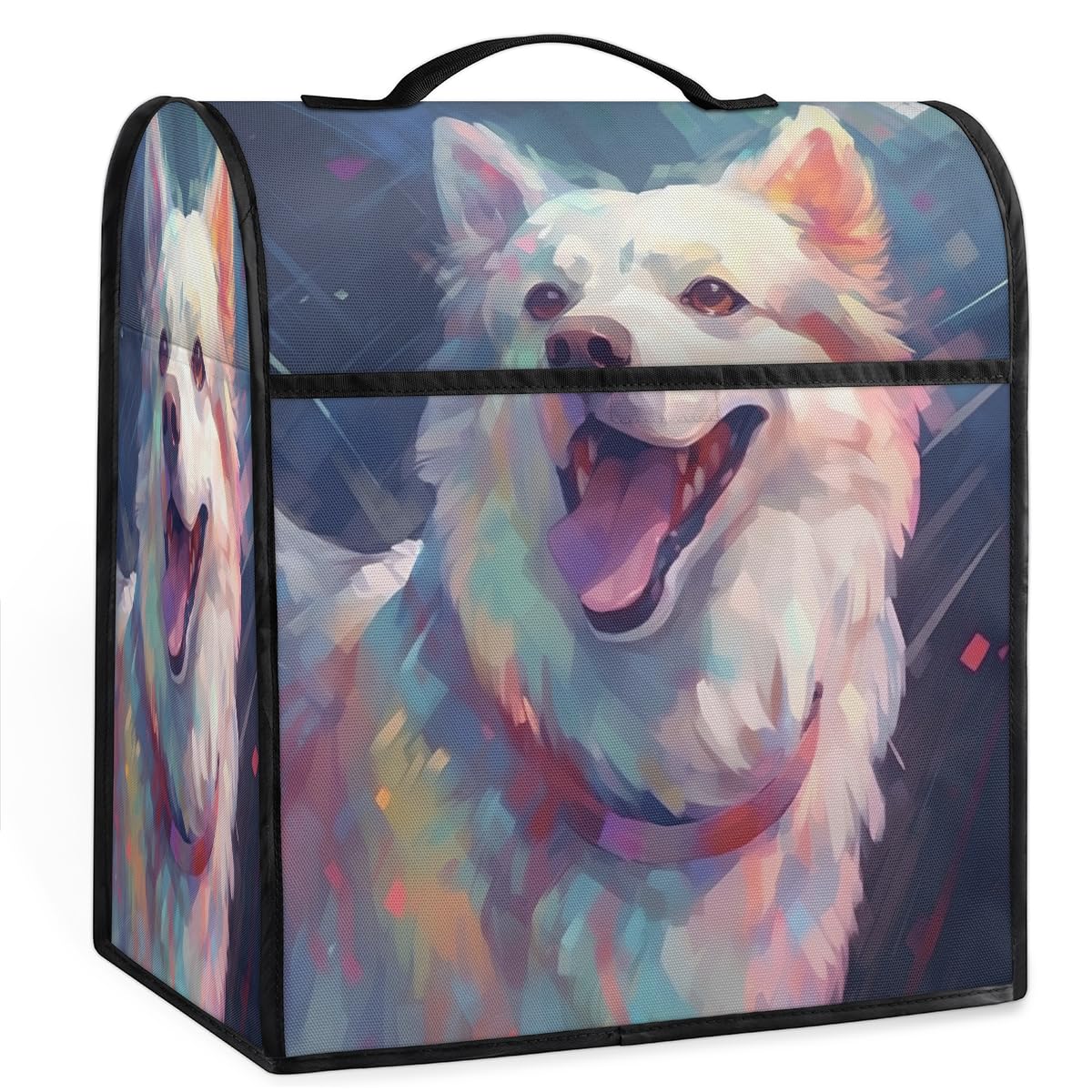 Coffee Maker Cover Cute Dog Pattern Kitchen Appliance Covers Small Appliance Covers Blender Cover Juicer Cover Dust Covers for Kitchen Appliances with Top Handle and Pockets,Washable,B45