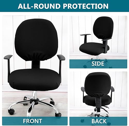 Miniatura 3 de KRFOONN Fundas elásticas para silla de oficina de computadora, fundas universales para silla de oficina, 2 piezas, protector universal para silla