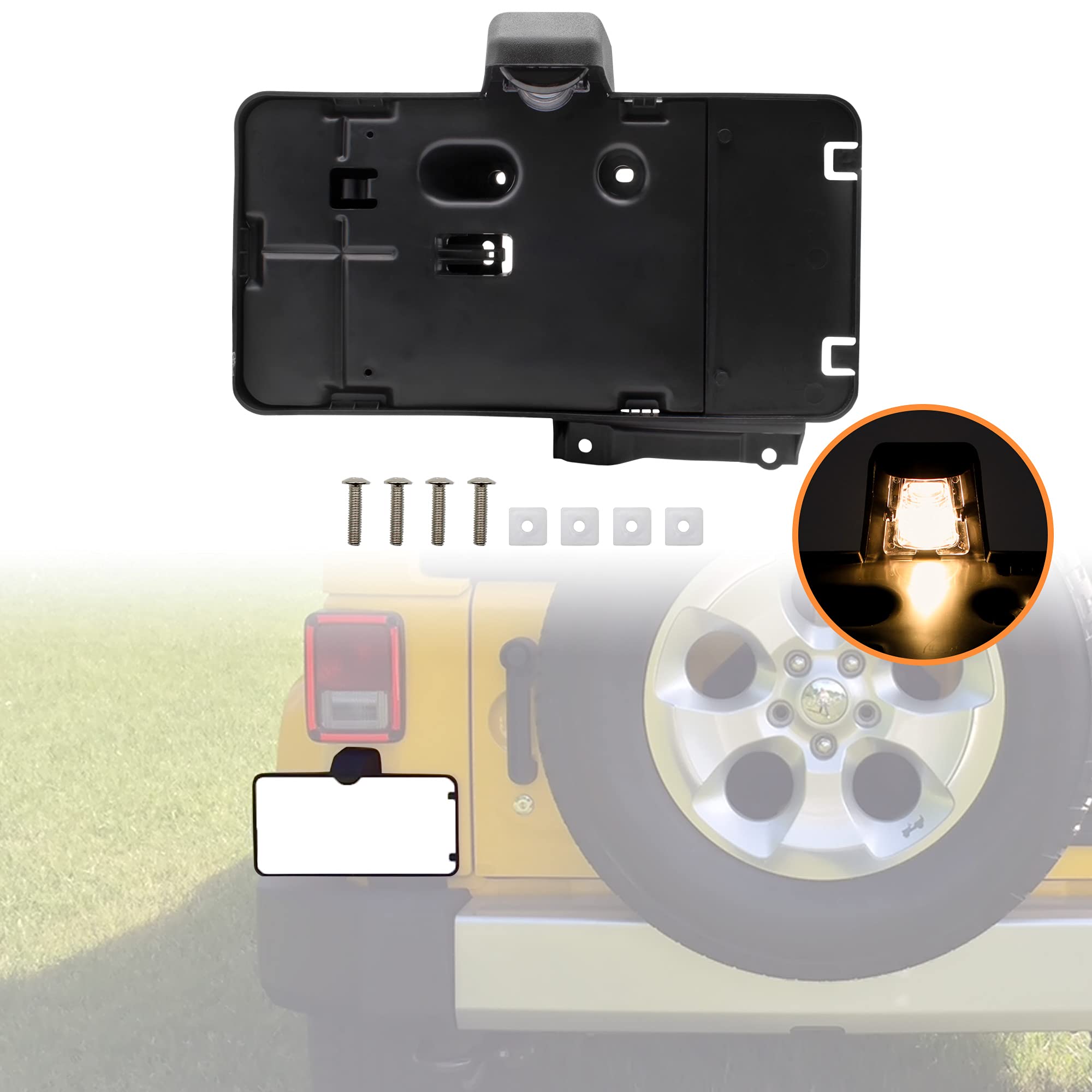 Soporte De Montaje De Matrícula Trasera De Coche Y Luz Para Jeep Wrangler JK 2006-2017 68064720 AA - AliExprs