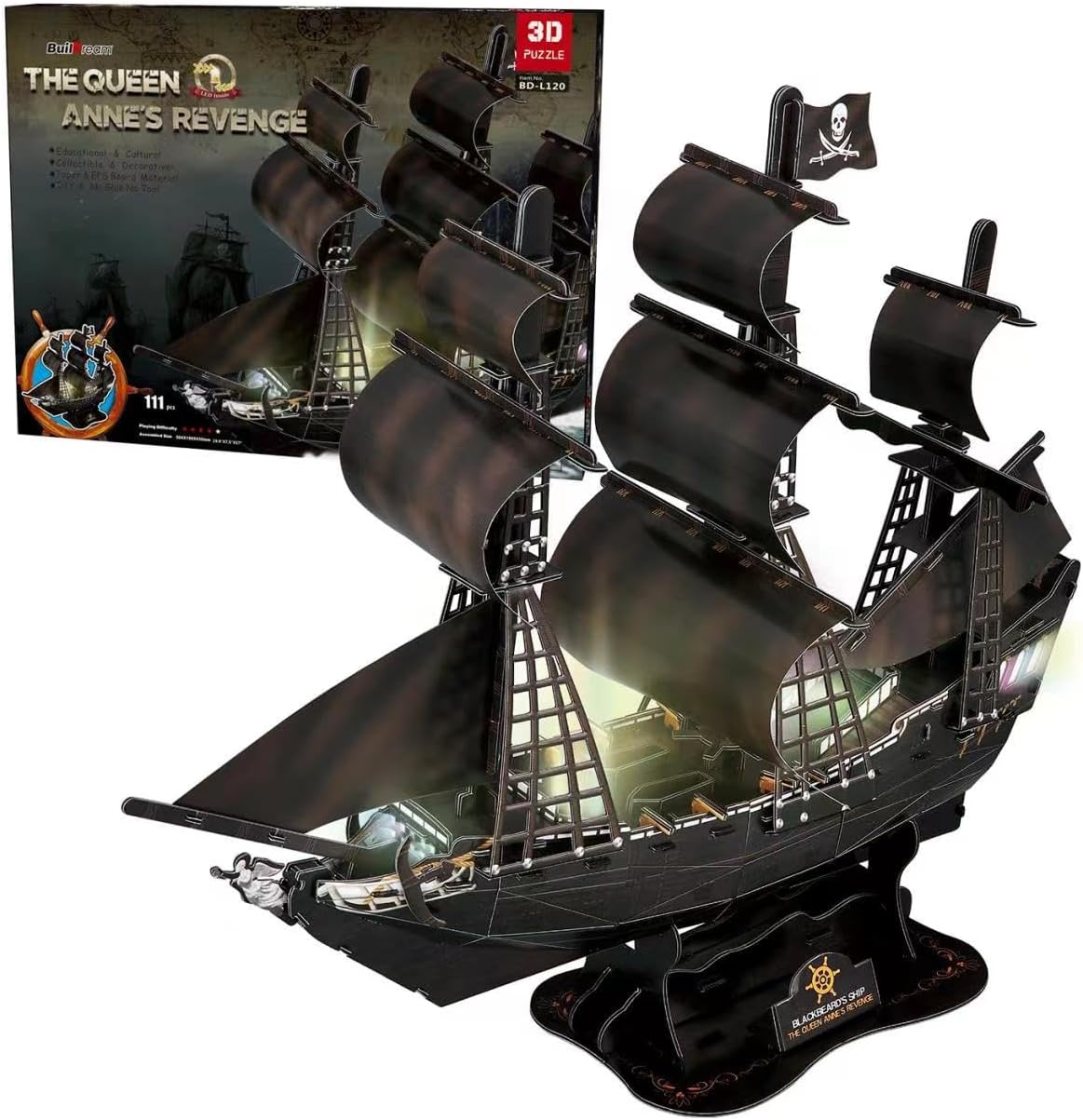 3D Puzzles for Adults Pirate Ship Large Queen Anne’s Revenge Nautical