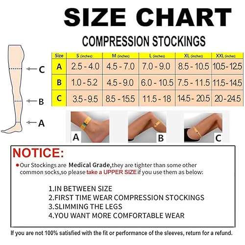 Miniatura 5 de Medias de compresión altas hasta el muslo para mujer, 30-40mmHg, manga sin pies, calcetines varicosas