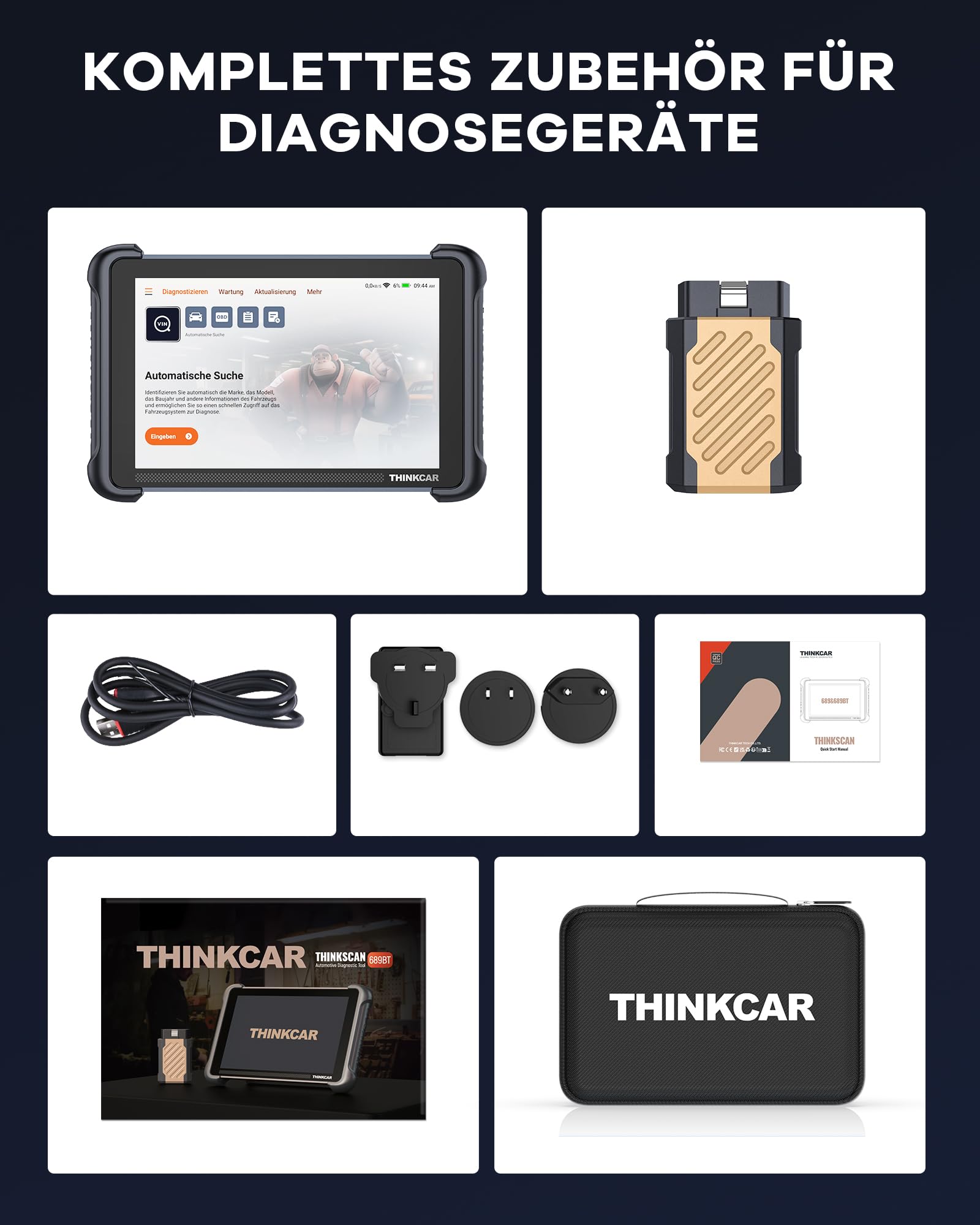 Auto Diagnosegerät, ThinkScan TK689BT OBD2 Diagnosegerät Mit 34 Reset-Funktion + Volle Systemdiagnose, Diagnosegerät Auto Für ECU-Codierung/BI-Direktionale Steuerung/CANFD&DoIP, Kostenlose Updates
