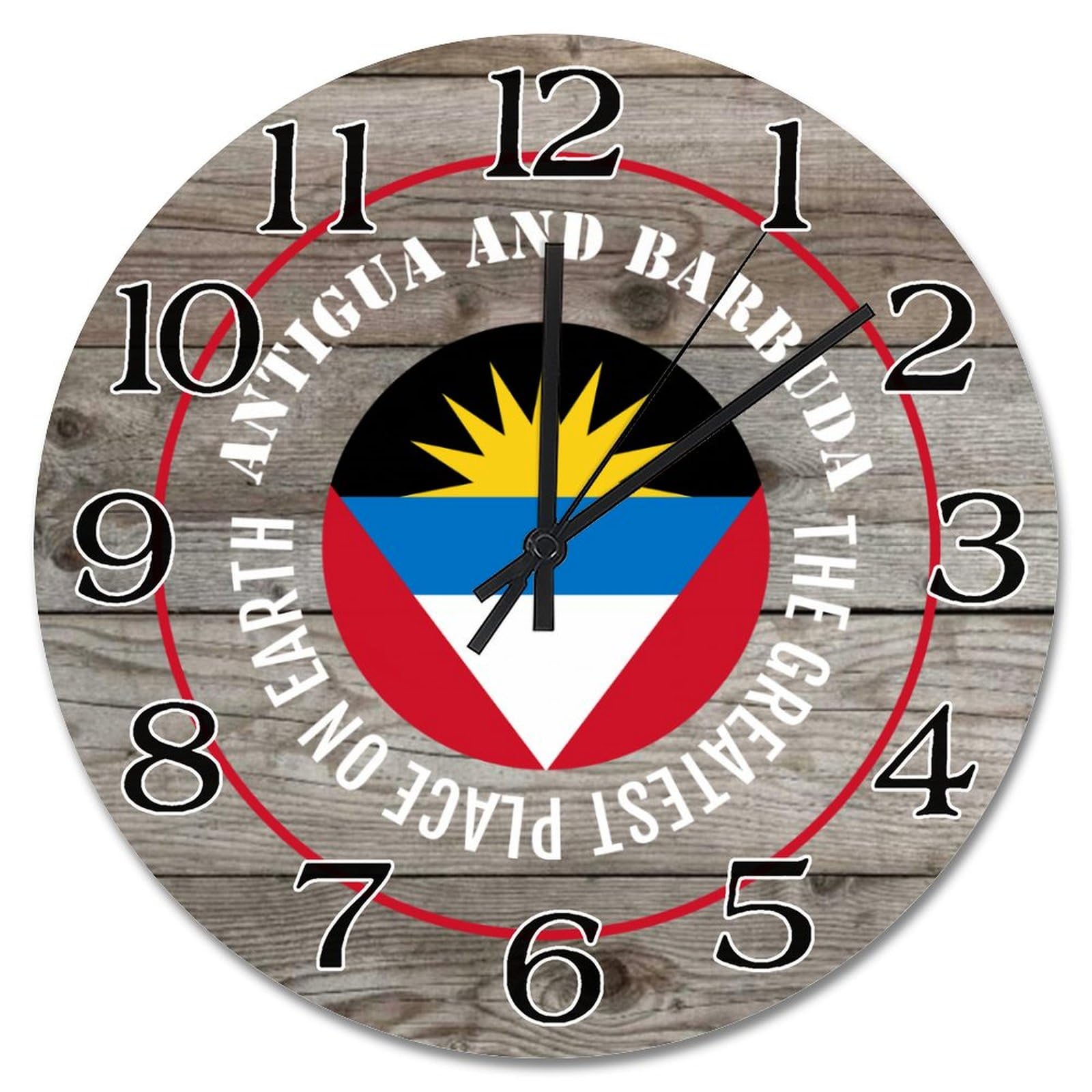 Horloge murale drapeau Antigua-et-Barbuda 38 cm grande pendule à piles salon