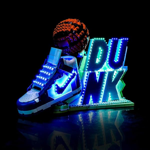 Kit d'éclairage à distance compatible avec Lego Nike Dunk x L'EGO Set 43008 (pas de modèle), kit d'éclairage LED compatible avec Lego 43008 Nike Dunk x Set de jouets créatifs - 2