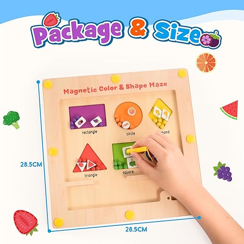 Miniatura 5 de Laberinto magnético de color y números, juguetes Montessori educativos para niños de 2, 3, 4, 5 años, reconocimiento magnético de color y número de