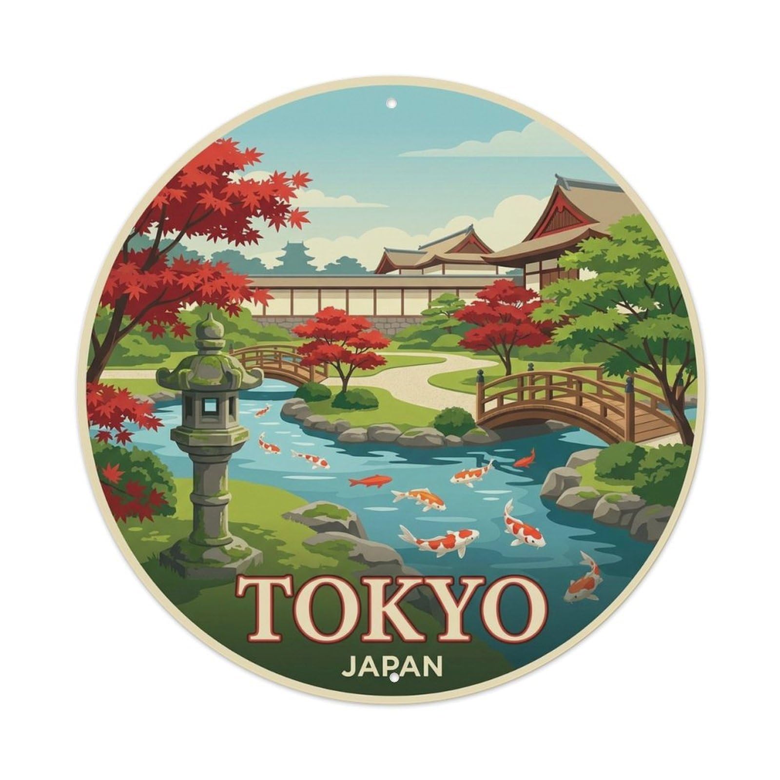 Tokyo Japan Landmark Travel Timeless Japanese Culture Metal Tin Sign