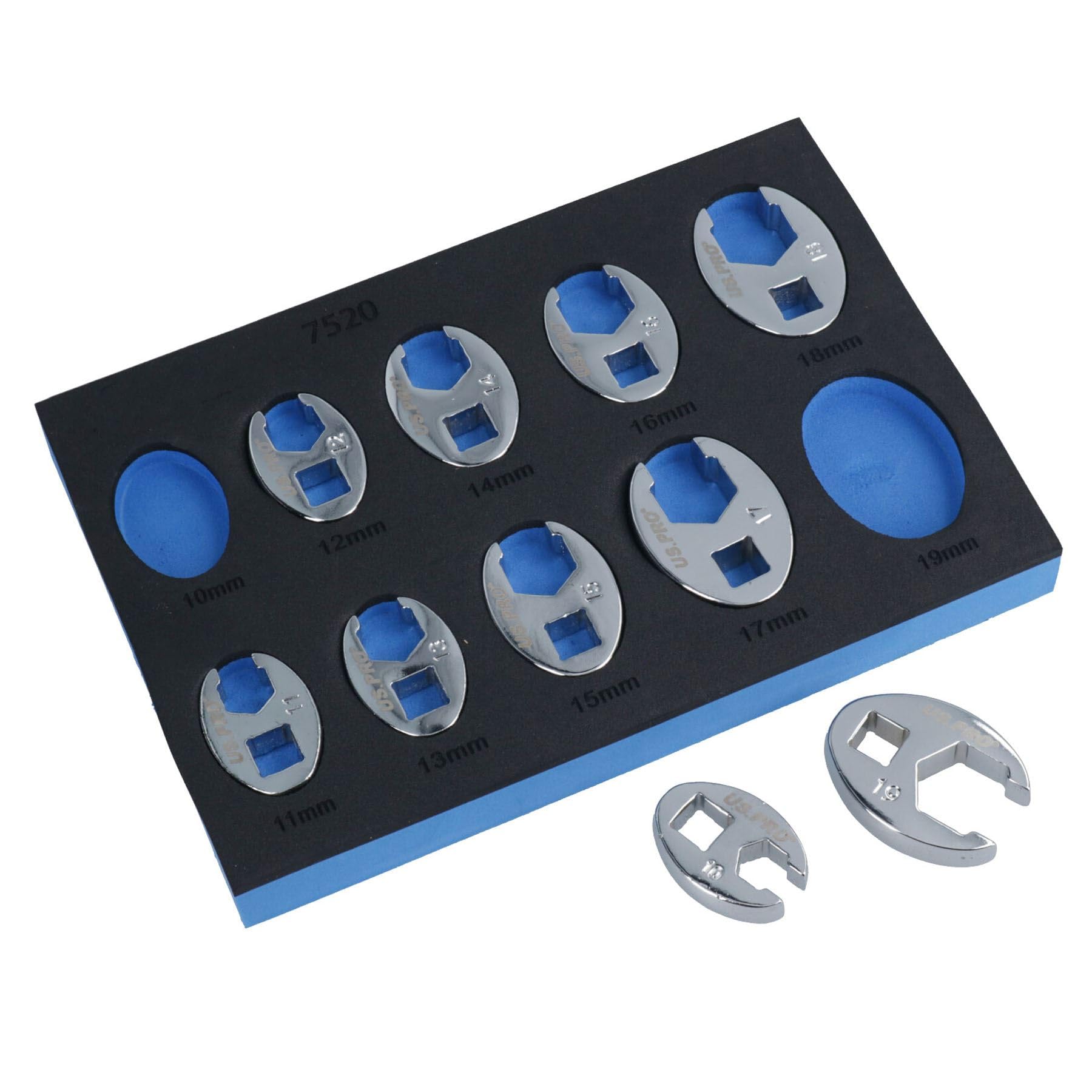 Clés à molette 10 mm à 19 mm AB Tools | Lot de 10 pièces outillage