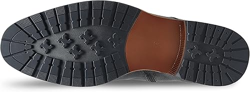 Vista 6 de Dockorio Botas de motocicleta para hombre, de cuero auténtico, de combate, casuales, botas de trabajo para hombre