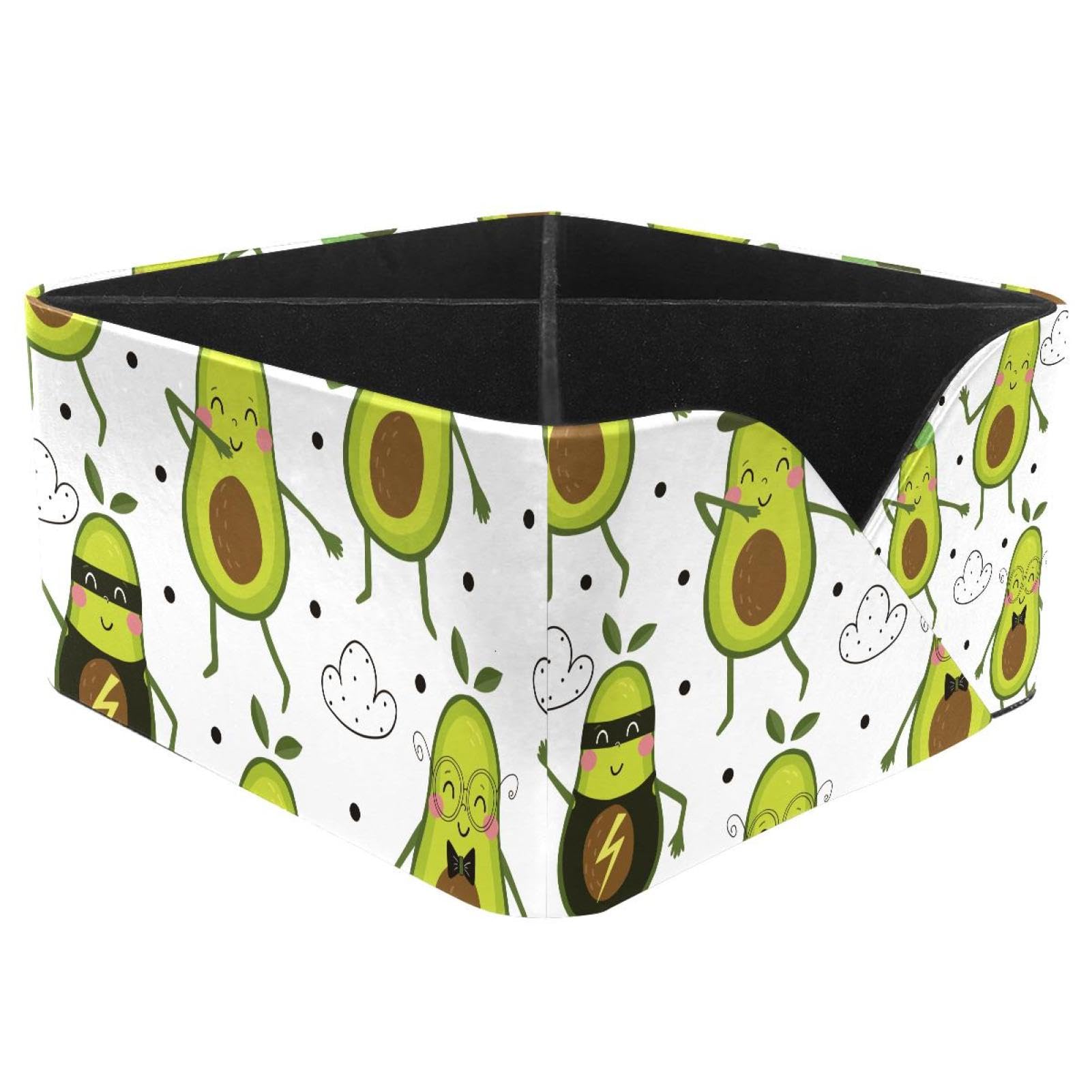 KengjuTesu Cartoon Avocado Desktop Organizer Pen Holder, Rectangular Pencil Cup for Office, Study and Makeup Stations