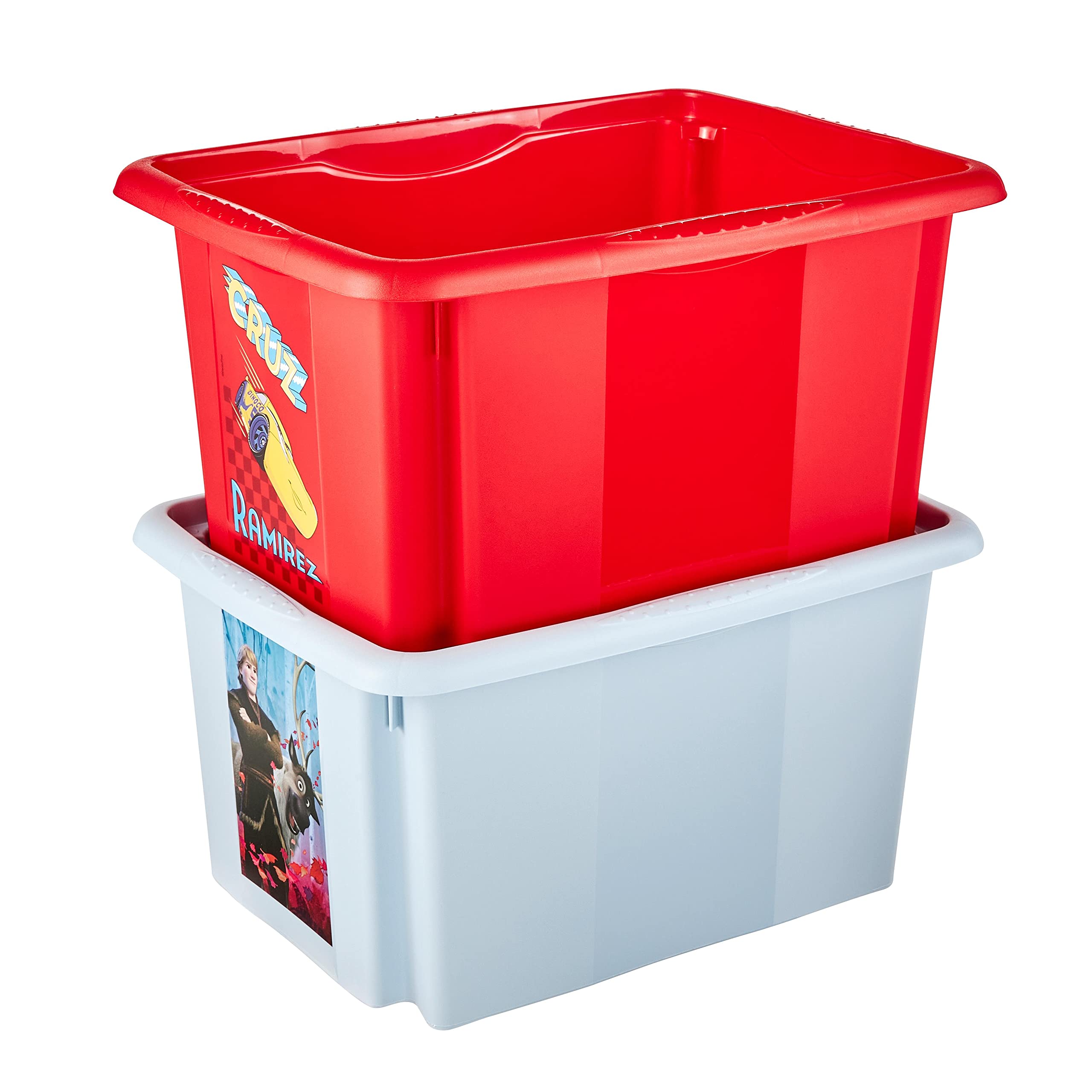 keeeper Frozen 2 - Scatola portaoggetti con coperchio, girevole e impilabile, per bambini, 15 l, colore: Blu