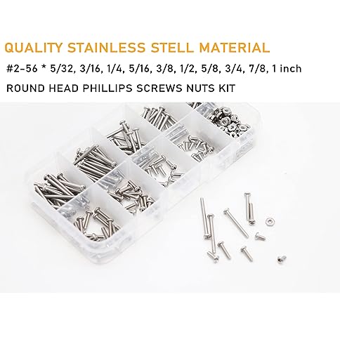 Miniatura 2 de binifiMux Kit surtido de 300 tornillos Phillips para máquina de 2-56 Pan Phillips, 532 pulgadas 316 pulgadas 516 pulgadas 14 pulgadas 38 pulgadas 12