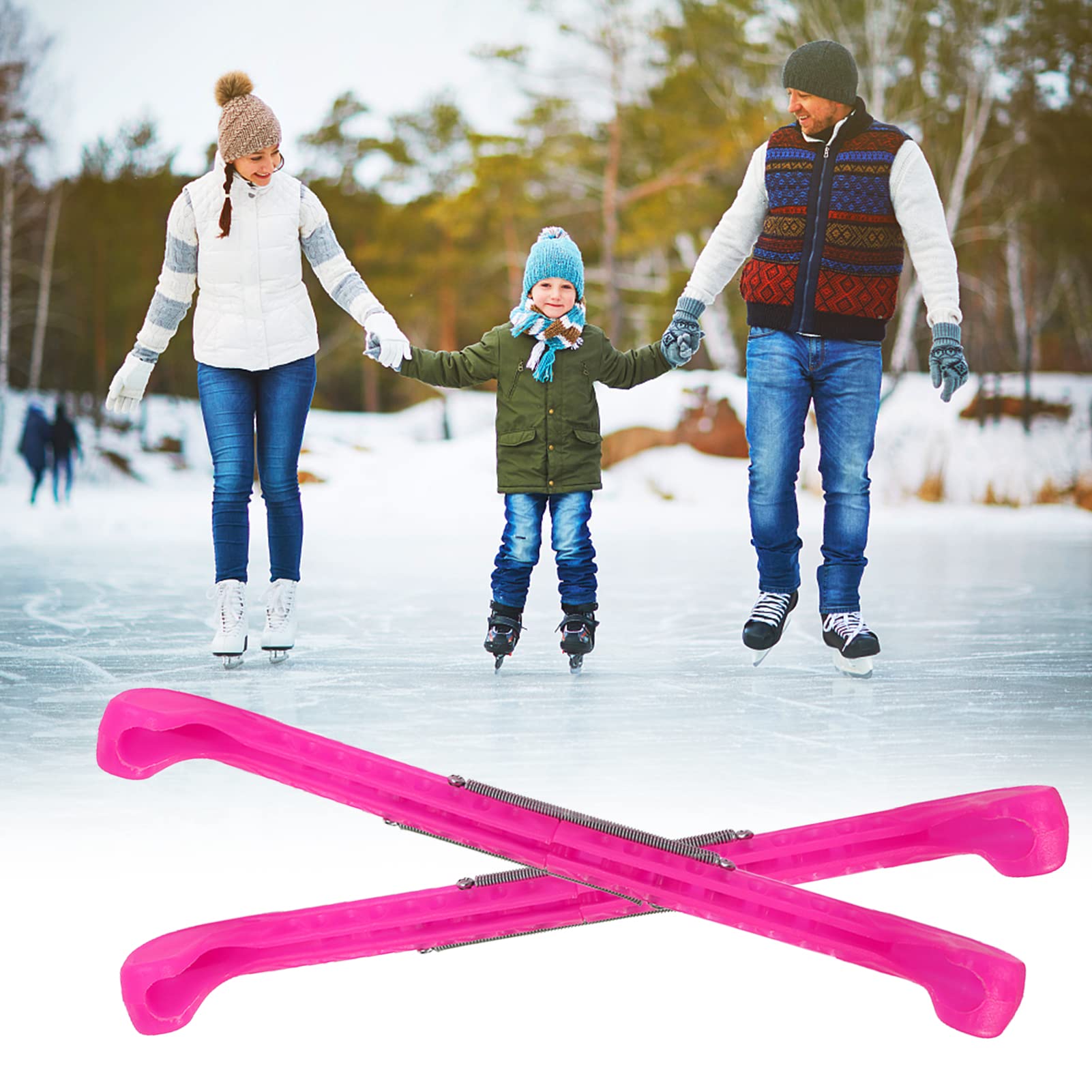 Cyrank 1 par de Protectores de Cuchillas de Hockey Deportivo, Protectores de Cuchillas de Patines de Hockey sobre Hielo, Cubierta de plástico con Protector de Patinaje sobre Hielo de Primavera