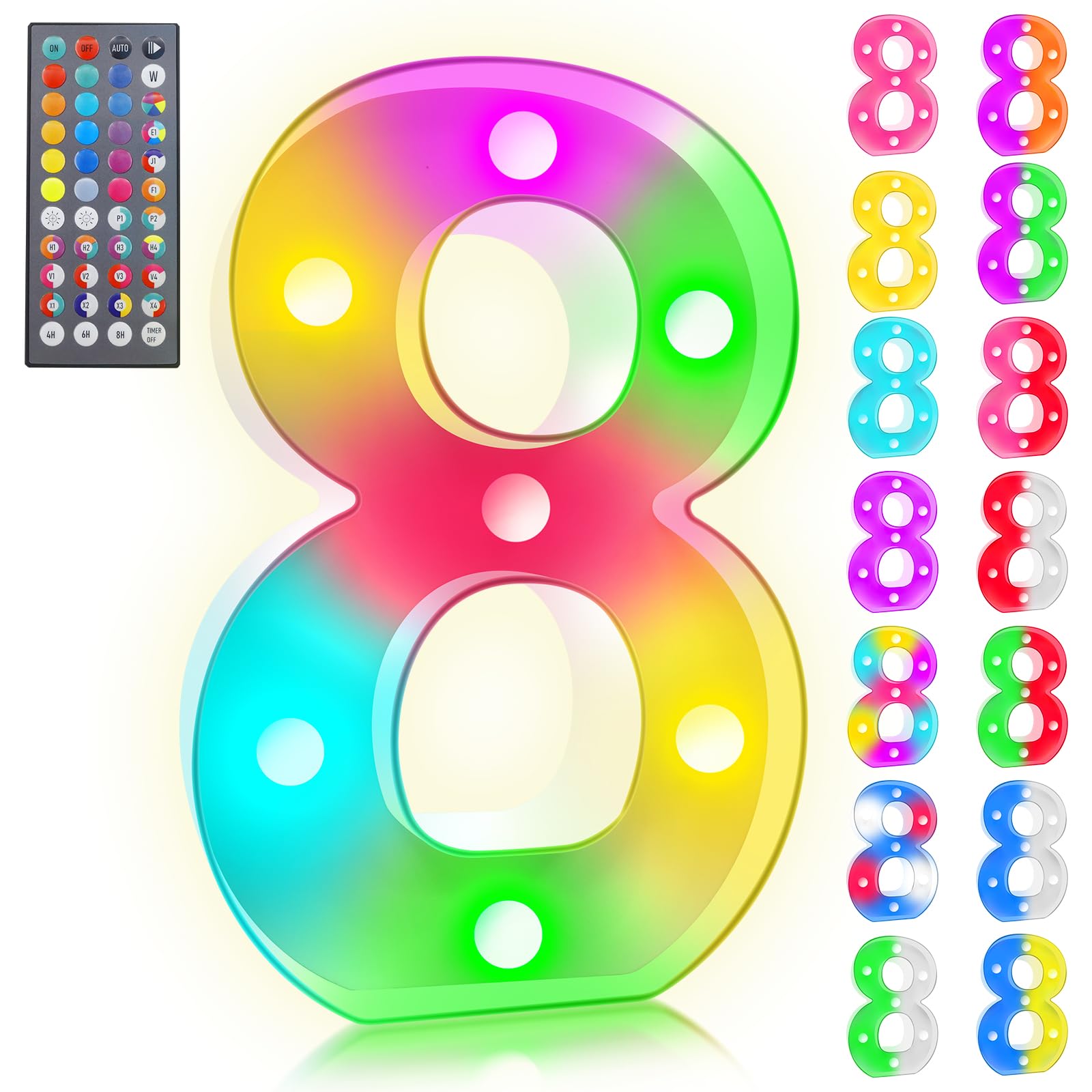 Snapklik.com : Pooqla Colorful LED Marquee Number Lights