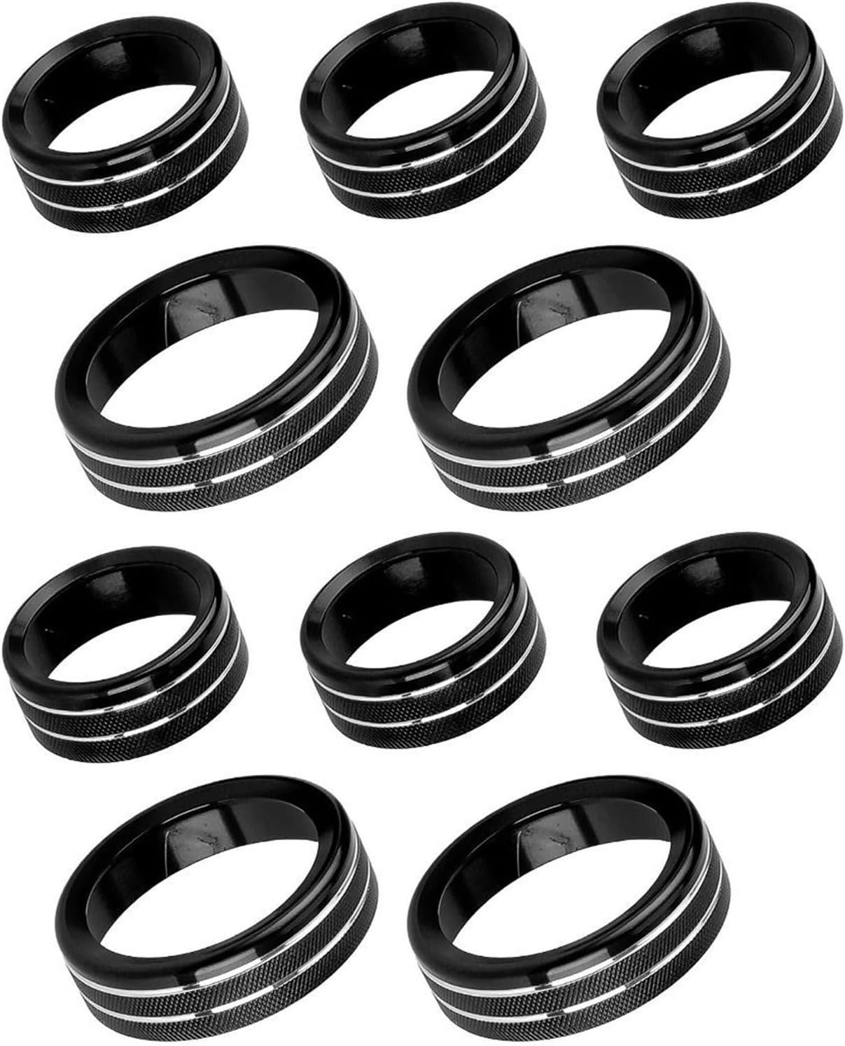WMTCNC 10 Pcs/Set Center Console Radio A/C Switch Knob Ring Trim For GMC For Yukon 2021 2022 2023 Accessories
